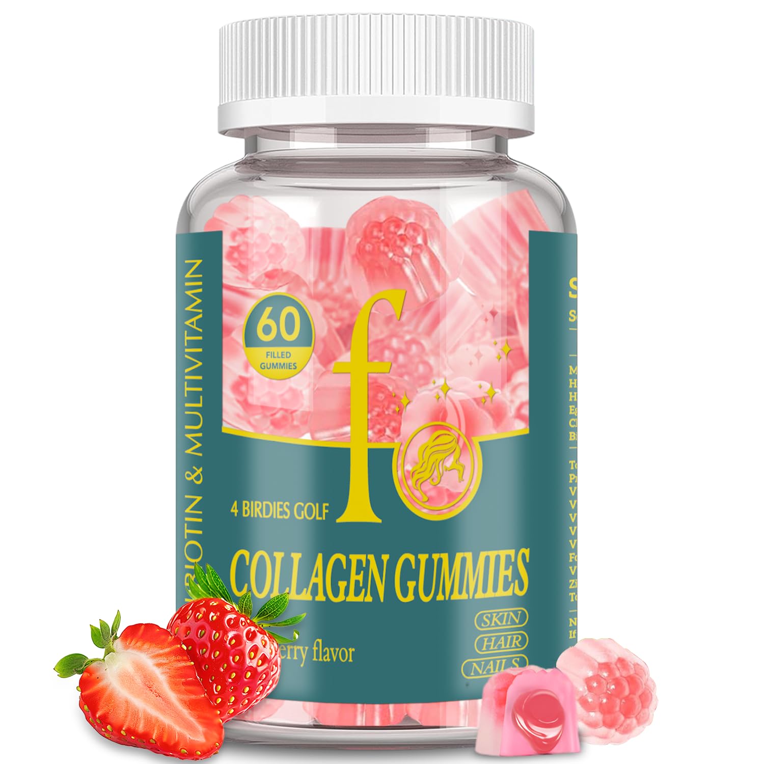 4 BIRDIES GOLF Collagen Gummies for Women Gummy 60 Count