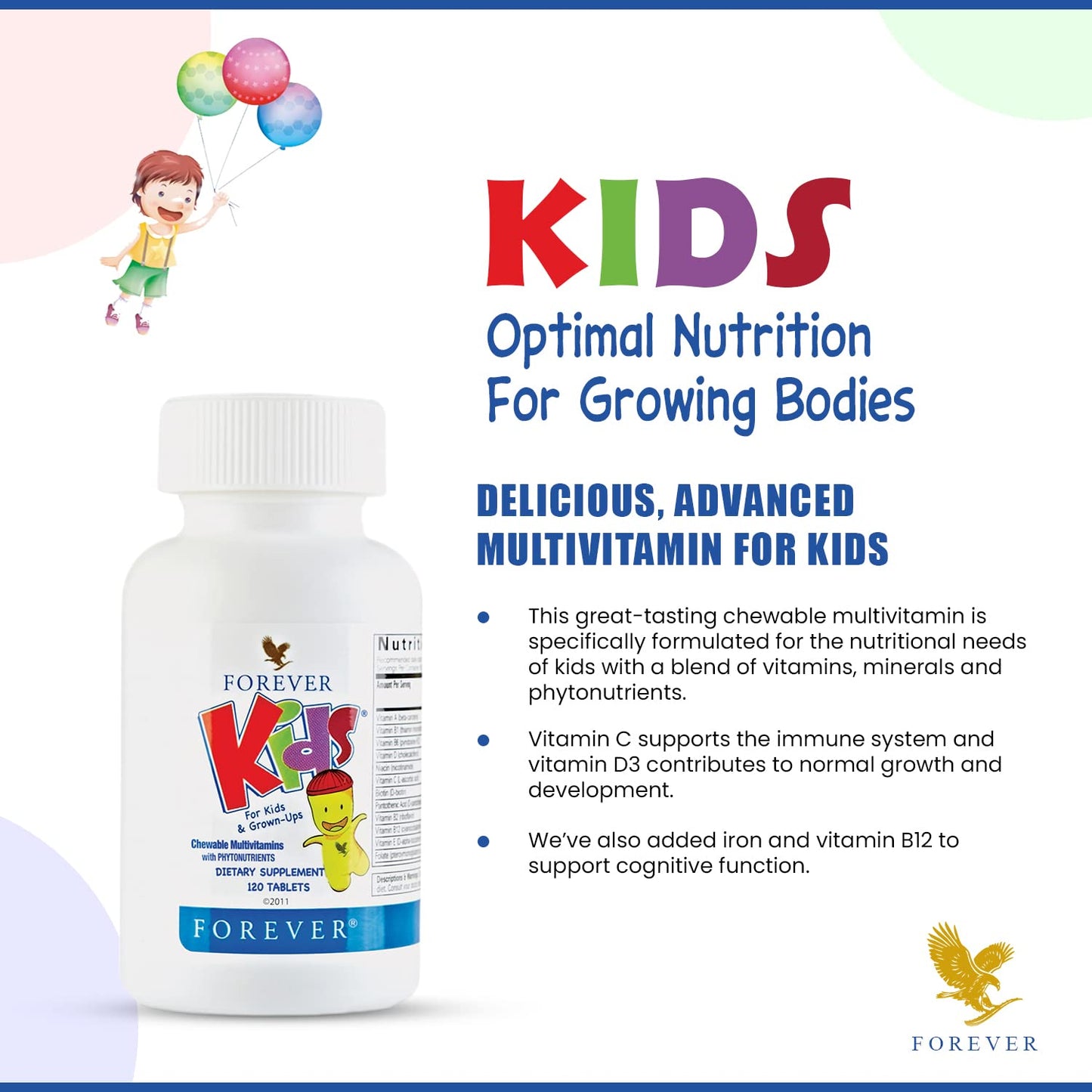 Forever Living Products Kids Chewable Multivitamin Tablet 120 Tablets