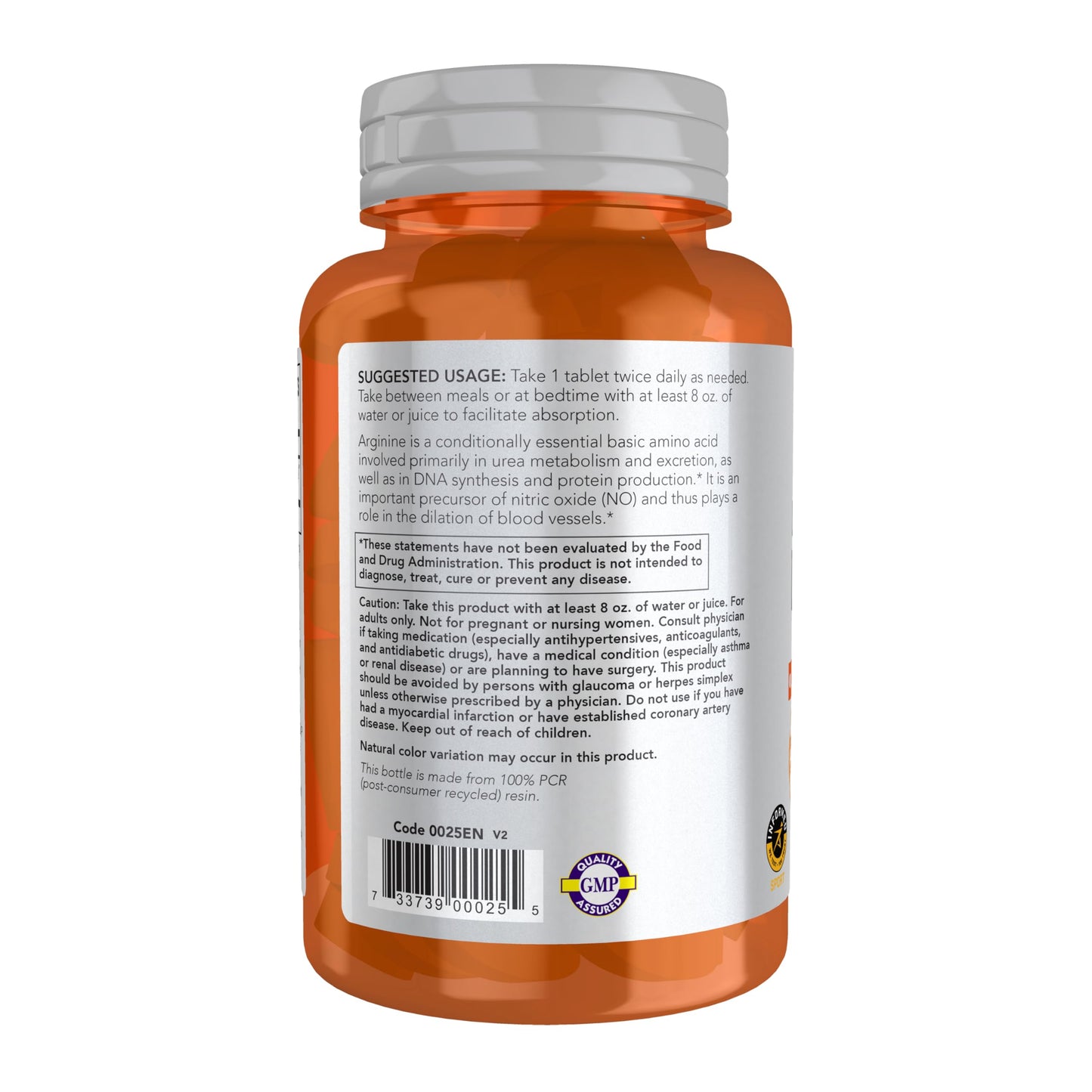 NOW Foods L-Arginine Double Strength 1000mg Nitric Oxide Precursor, Amino Acids, 60 Tablets