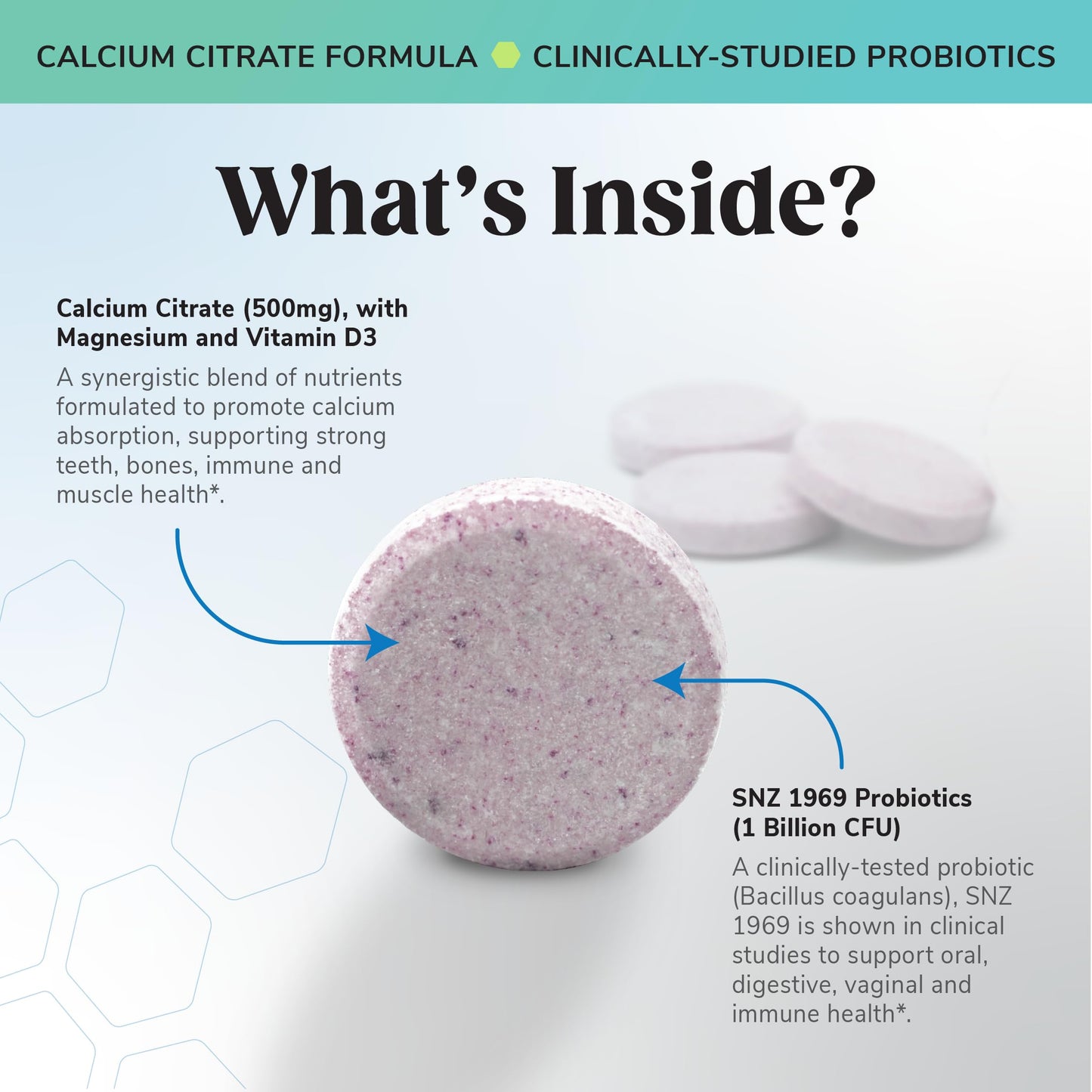 Bariatric Choice Calcium Citrate 500mg with Vitamin D3, Magnesium & Probiotics Tablets, 90 Count