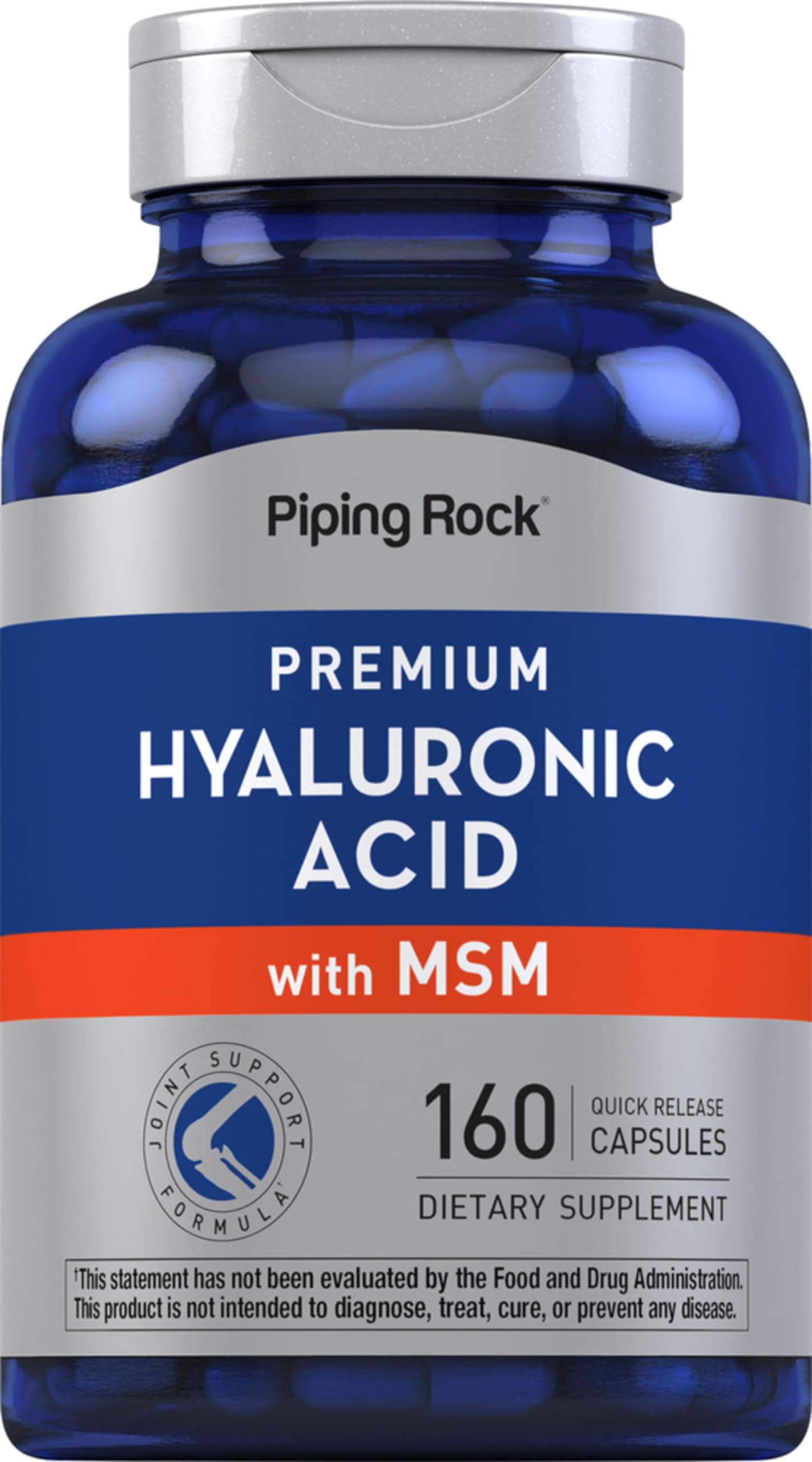Piping Rock Hyaluronic Acid Supplement 100mg 160 Capsules