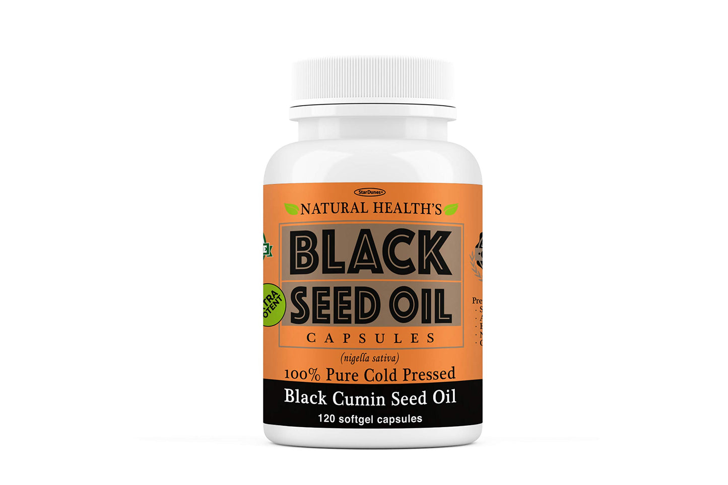 StarDunes Pure Black Seed Oil 1000mg, 120 Softgels