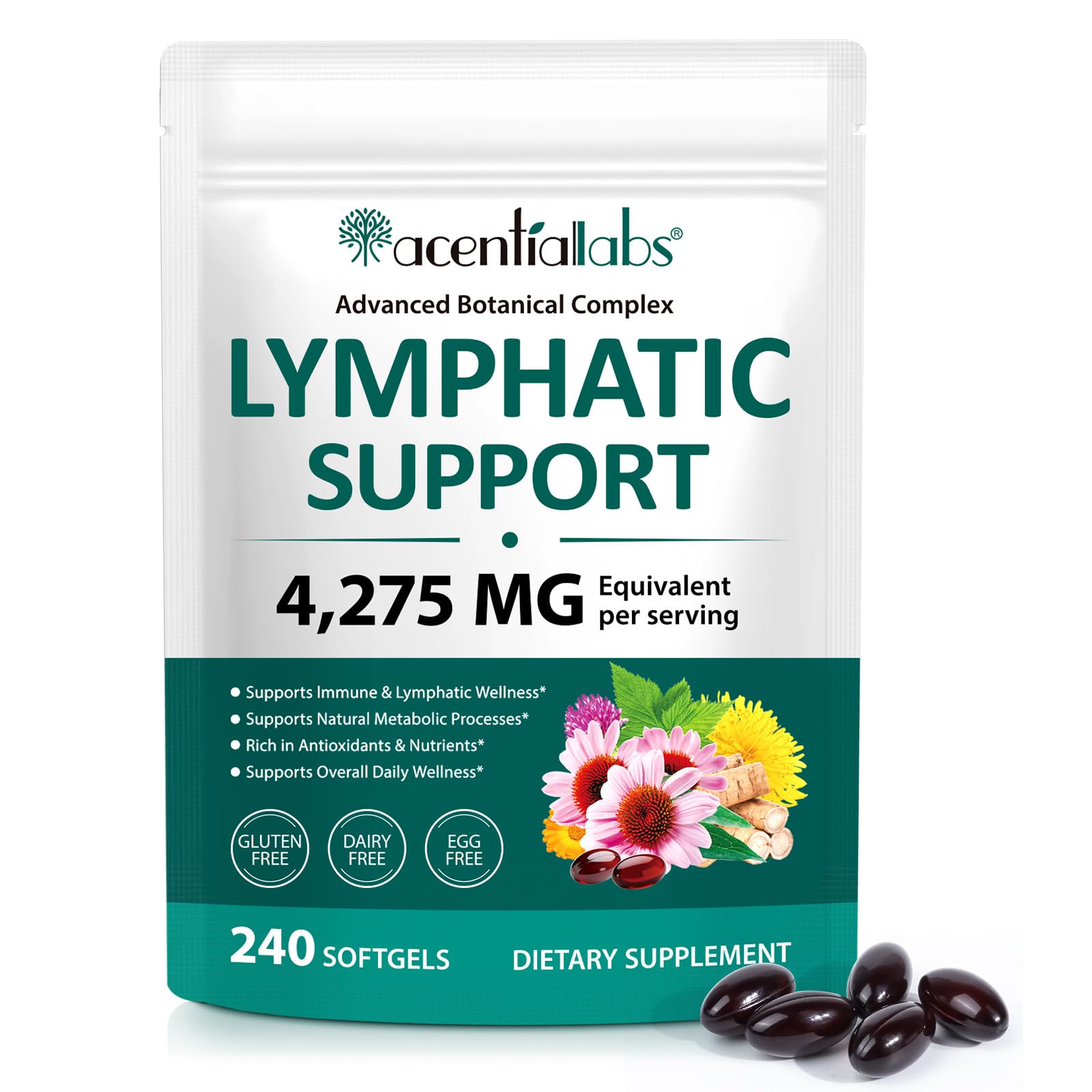 Flasture Lymphatic Drainage Supplements Softgels 240