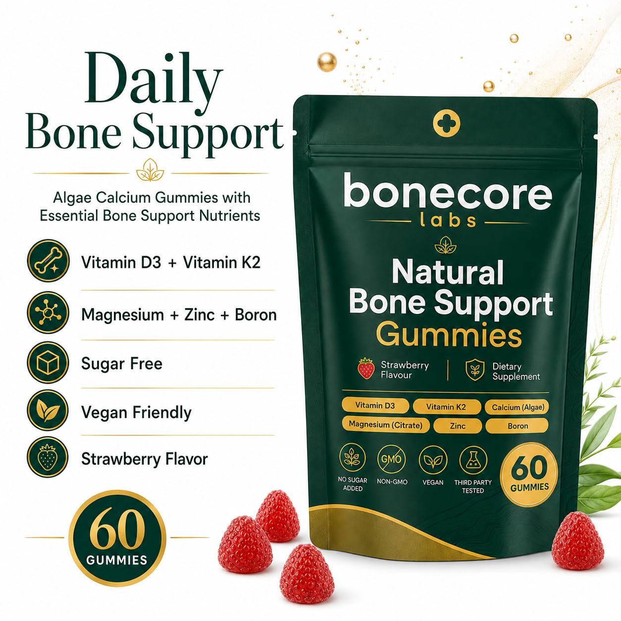 ZHPRXE Bonecore Labs Natural Bone Support Gummies 60 Gummies