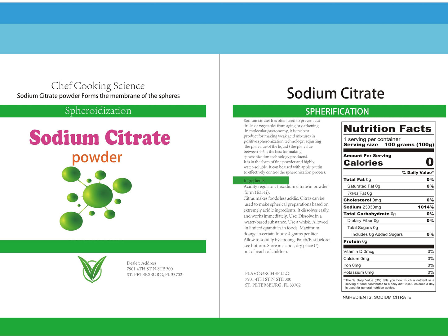 LEIMENGCHEF Pure Sodium Citrate Powder 8 oz