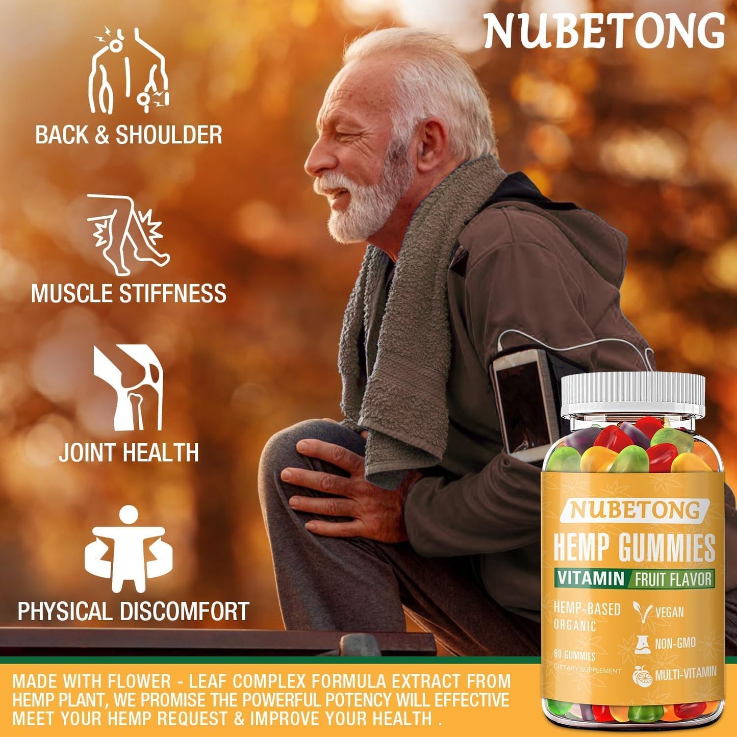 Nubetong Organic Hemp Gummies 80 Count