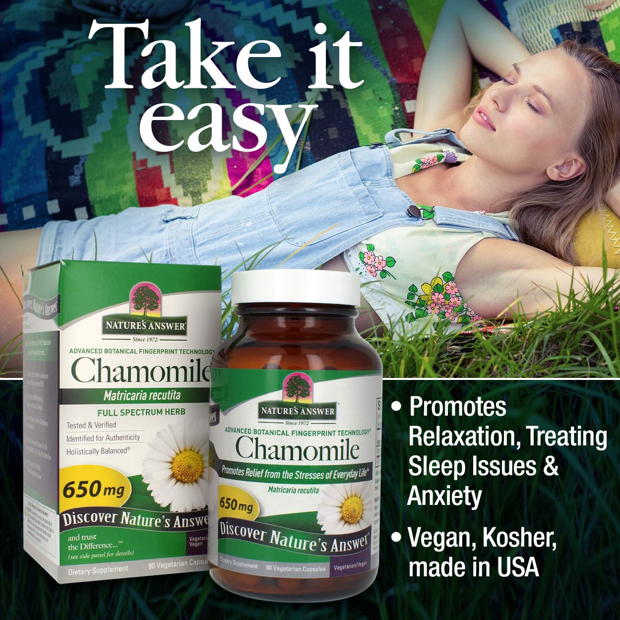 Nature's Answer Chamomile Flower 90 Capsules