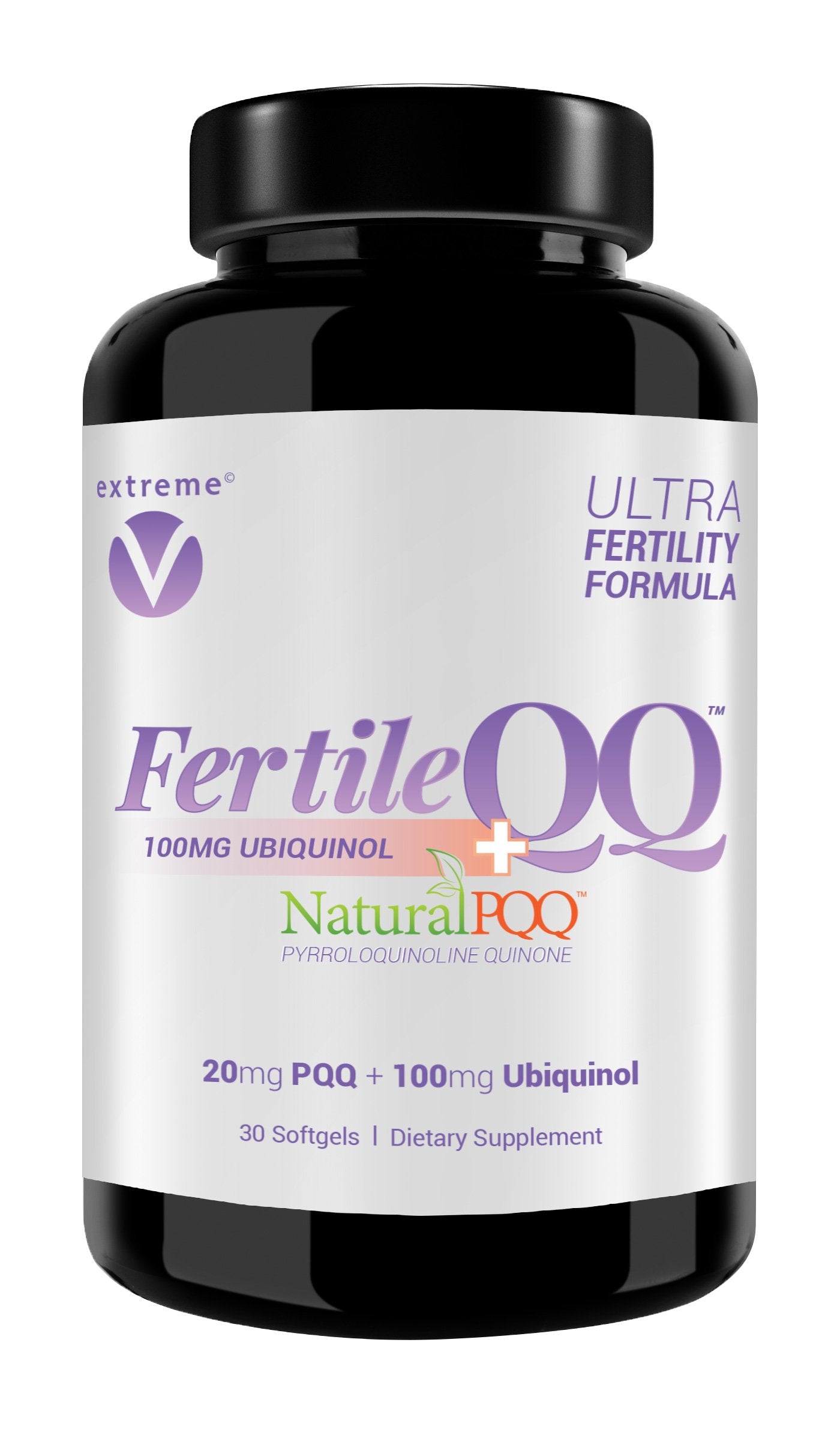 Extreme V, Inc FertileQQ Ultra Ubiquinol QH and PQQ Softgels 30 Count