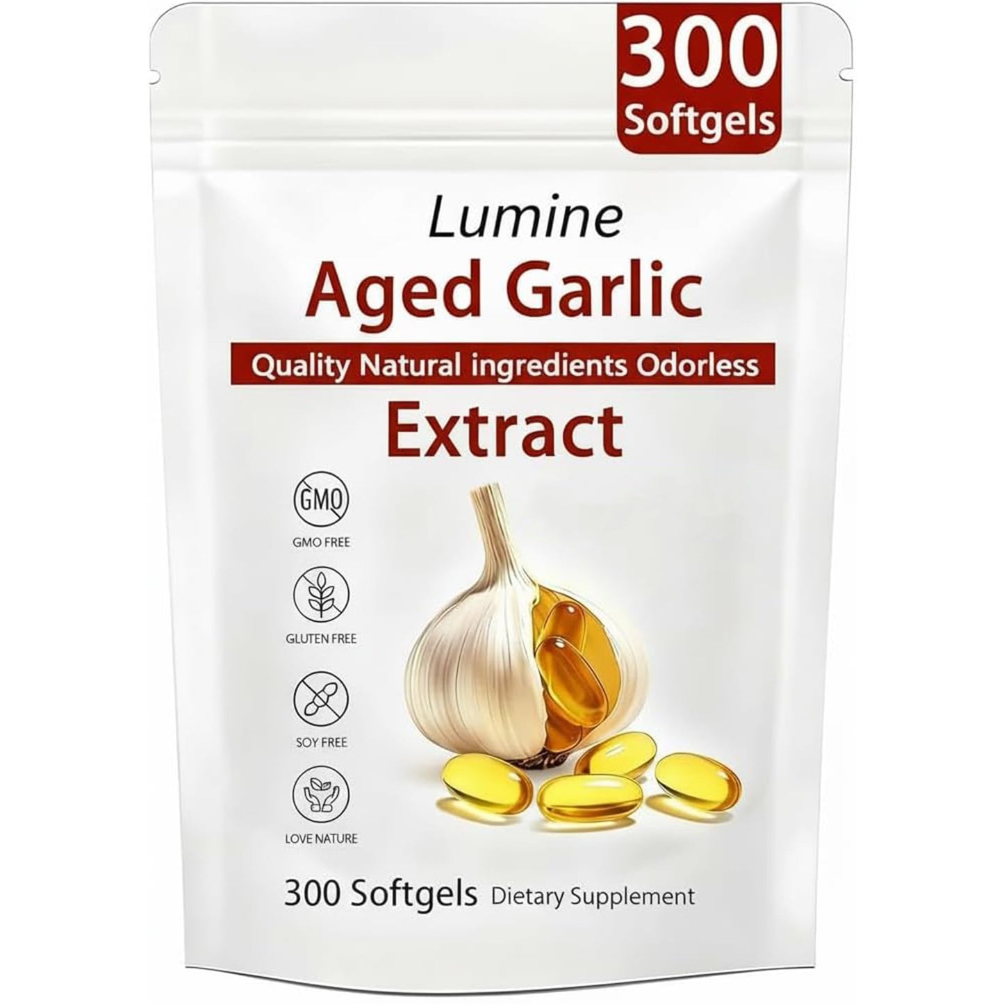 LUMINE Aged Garlic Extract Softgels 300 Count
