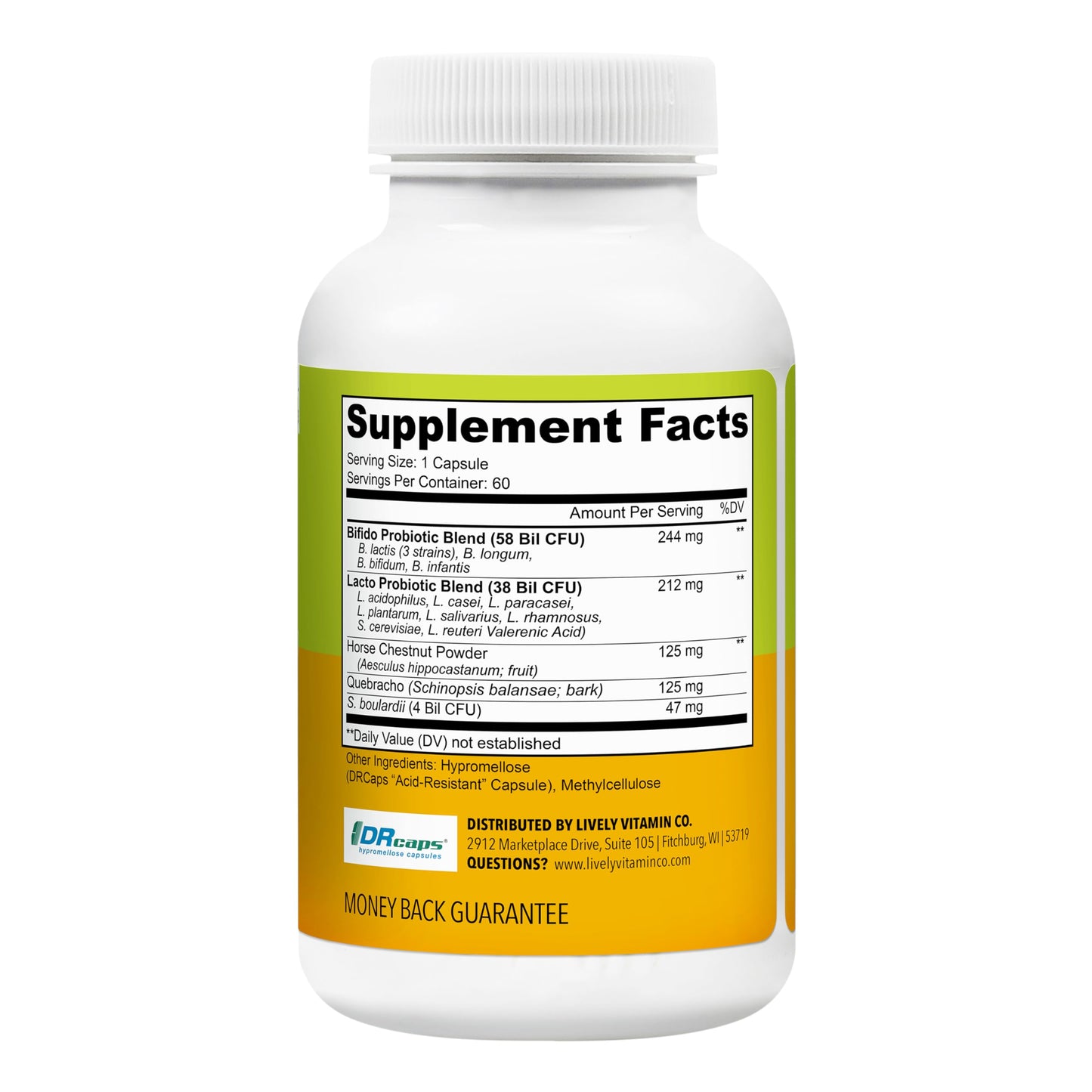 LIVELY VITAMIN CO Great Guts Probiotic Capsule 60 Capsules
