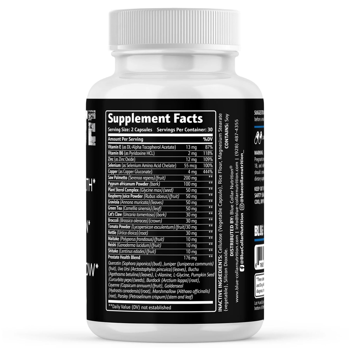 BLUE COLLAR NUTRITION Prostate Health Supplement Capsules 60