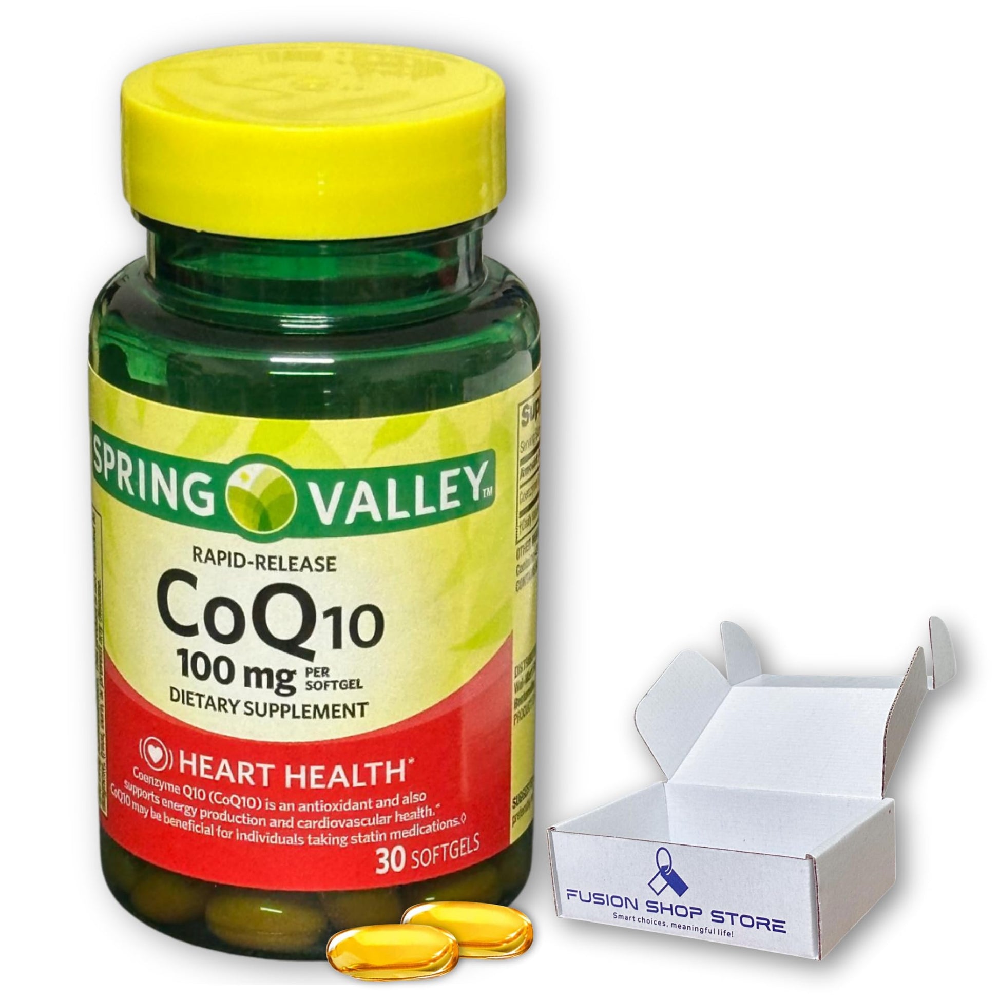 Fusion Shop Store CoQ10 Rapid Release 100mg Softgels, 30 Count
