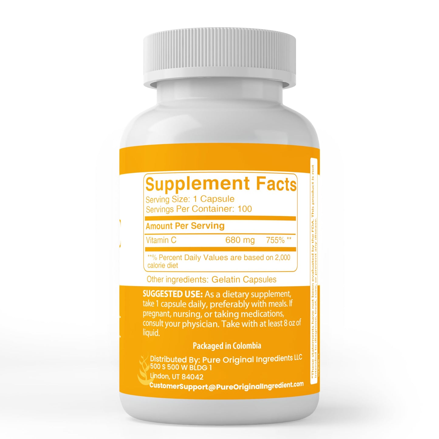 PURE ORIGINAL INGREDIENTS Vitamin C Capsule 200 Count