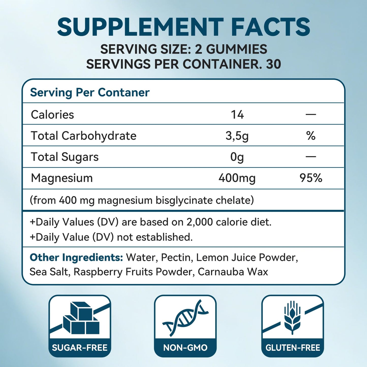 WXZQQ Magnesium Bisglycinate Gummies, 60 Count