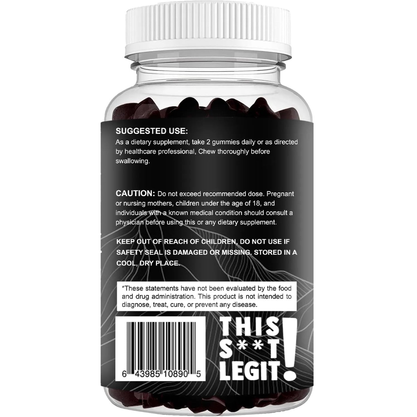 GET WAVY ORGANICS Pure Himalayan Shilajit Gummies with Ashwagandha and Chaga Mushrooms, Vitamin D2 and B12, Fulvic Acid and 85+ Trace Minerals, 60 Gummies