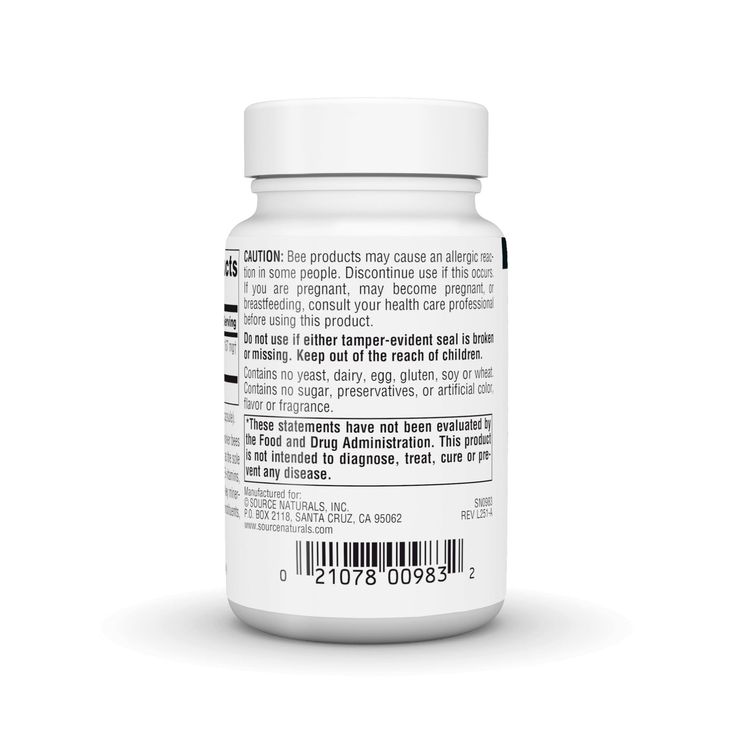 Source Naturals Royal Jelly Freeze-Dried 167 mg, Capsules, 60 Count