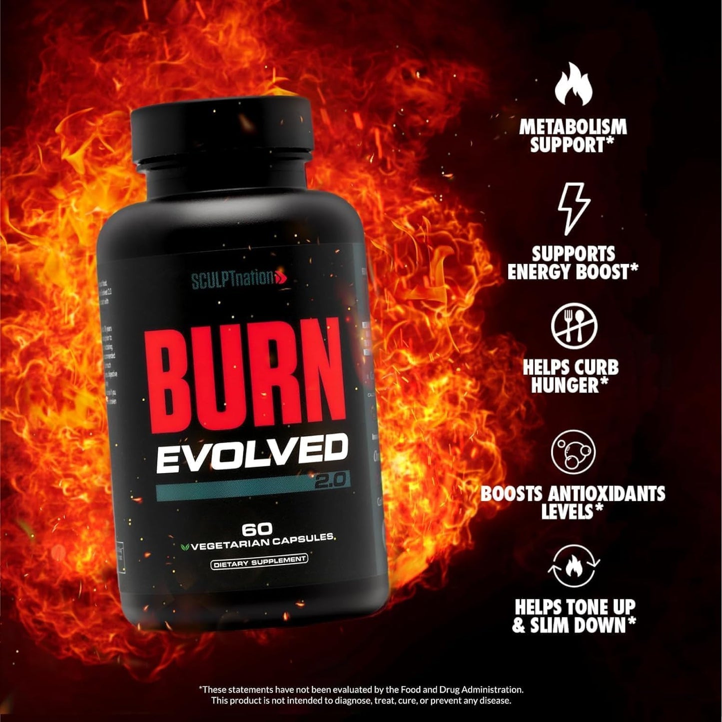 Sculpt Nation Burn Day for Men Metabolism Booster, 180 Capsules
