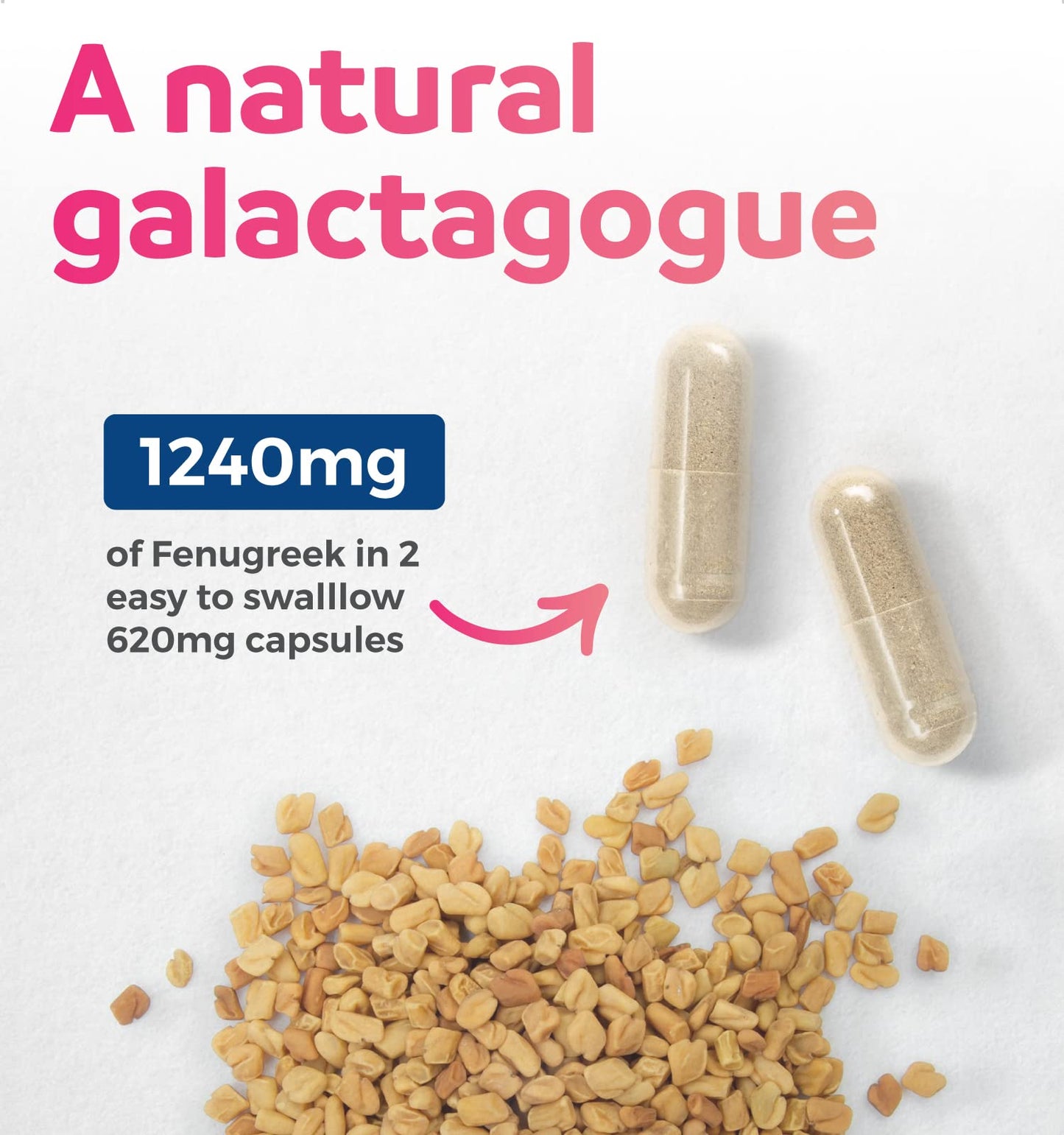 PURE CO USDA Organic Fenugreek Capsules, 60 Count