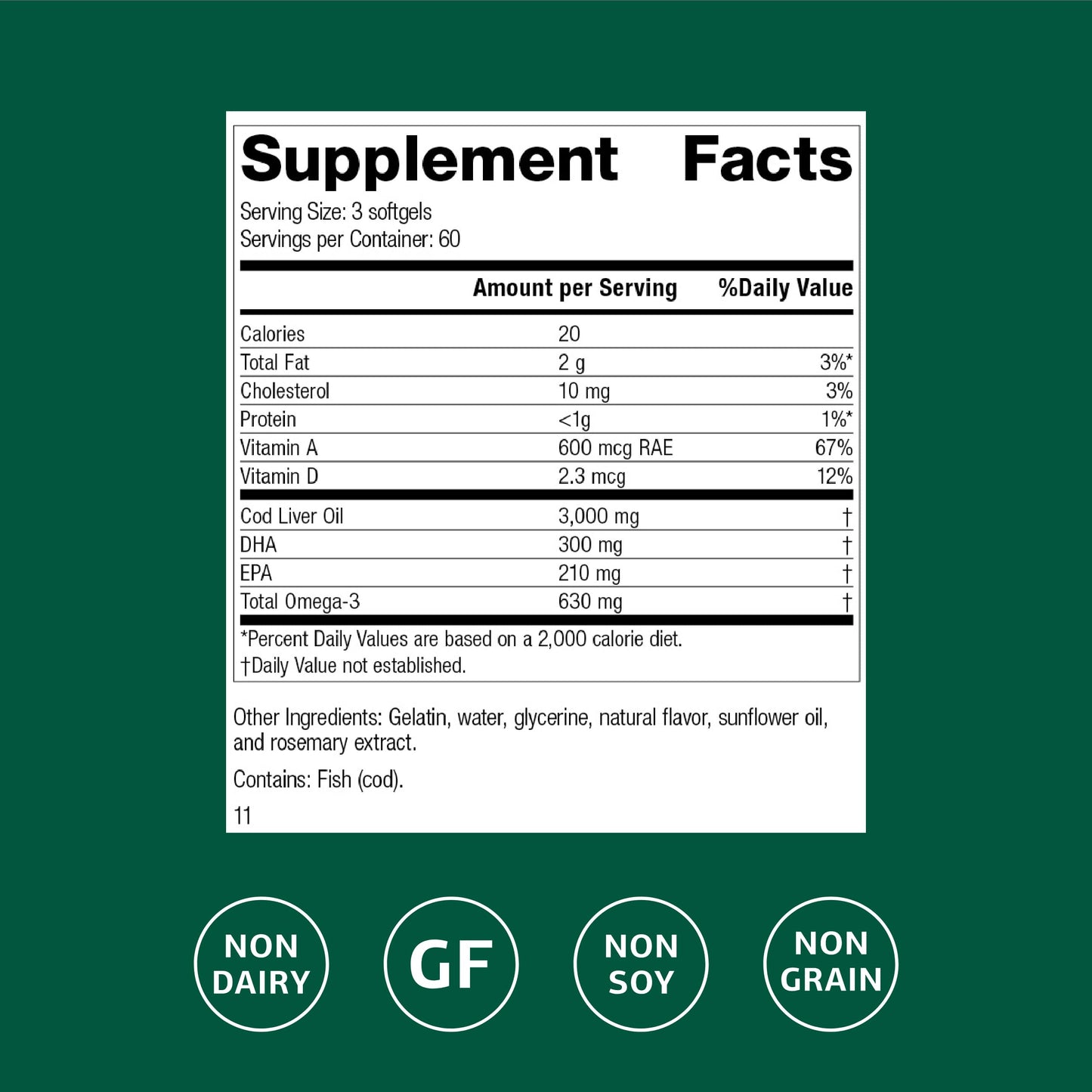 Standard Process Inc. Cod Liver Oil Softgels 180