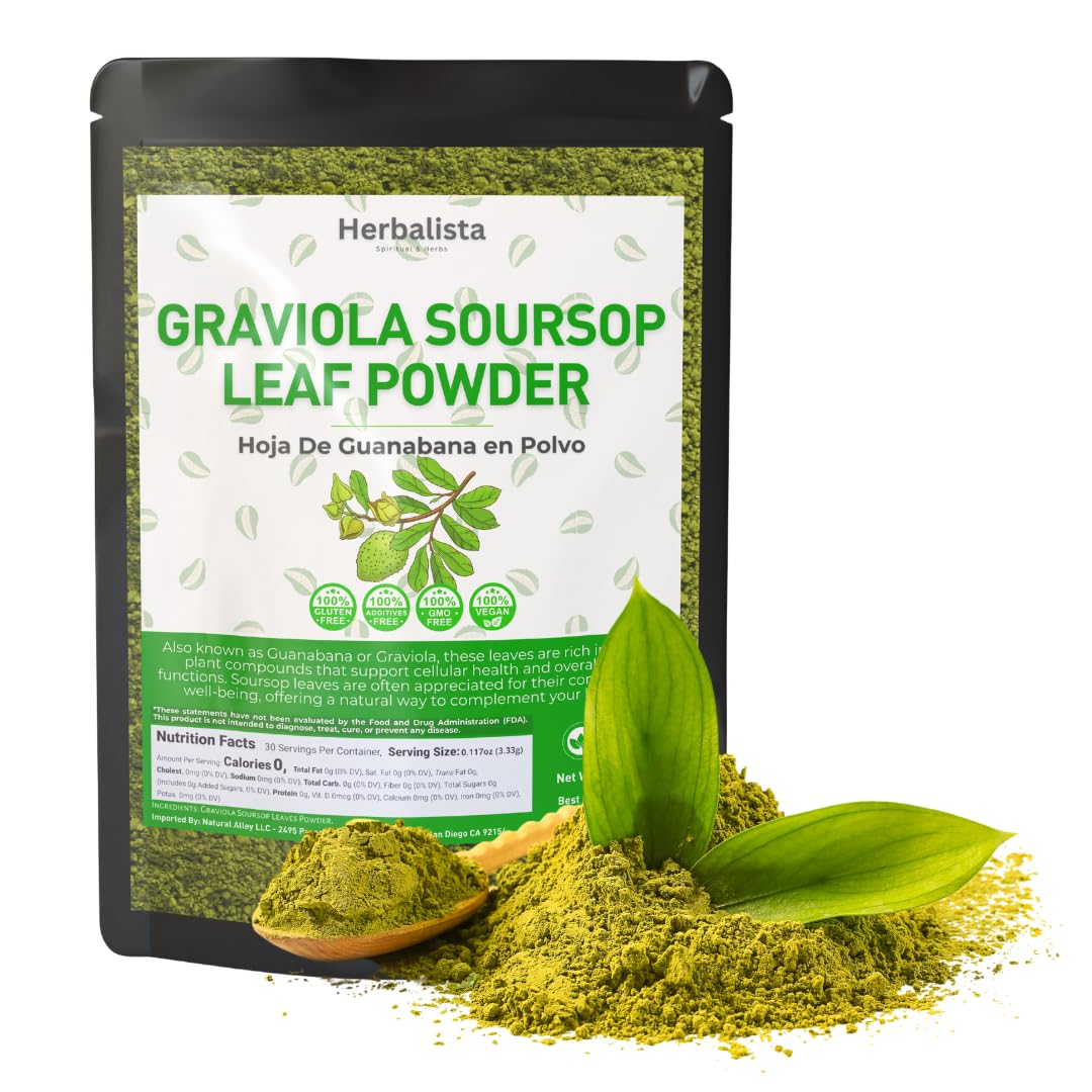 HERBALISTA Pure Soursop Leaf Powder, 5 oz