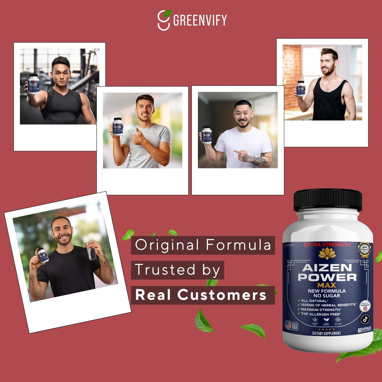GREENVIFY Aizen Power Max Extra Strength Maca Root Complex 60 Capsules