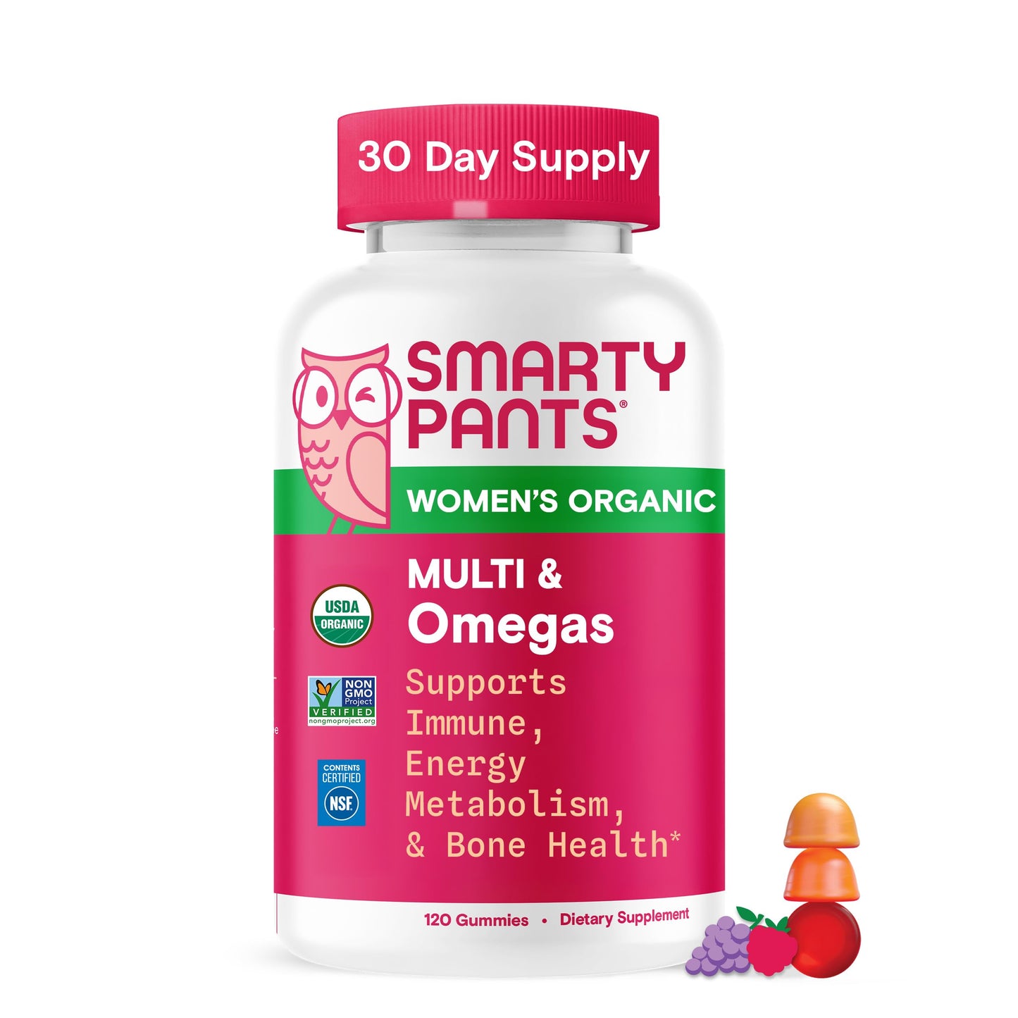 SmartyPants Organic Women's Multivitamin Gummies, 120 Count