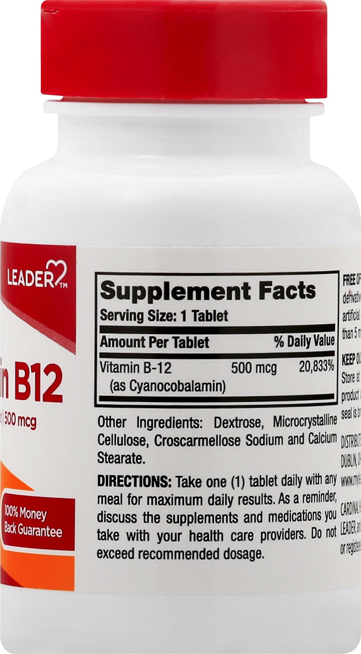 Leader Vitamin B-12 500MCG Tablets 100