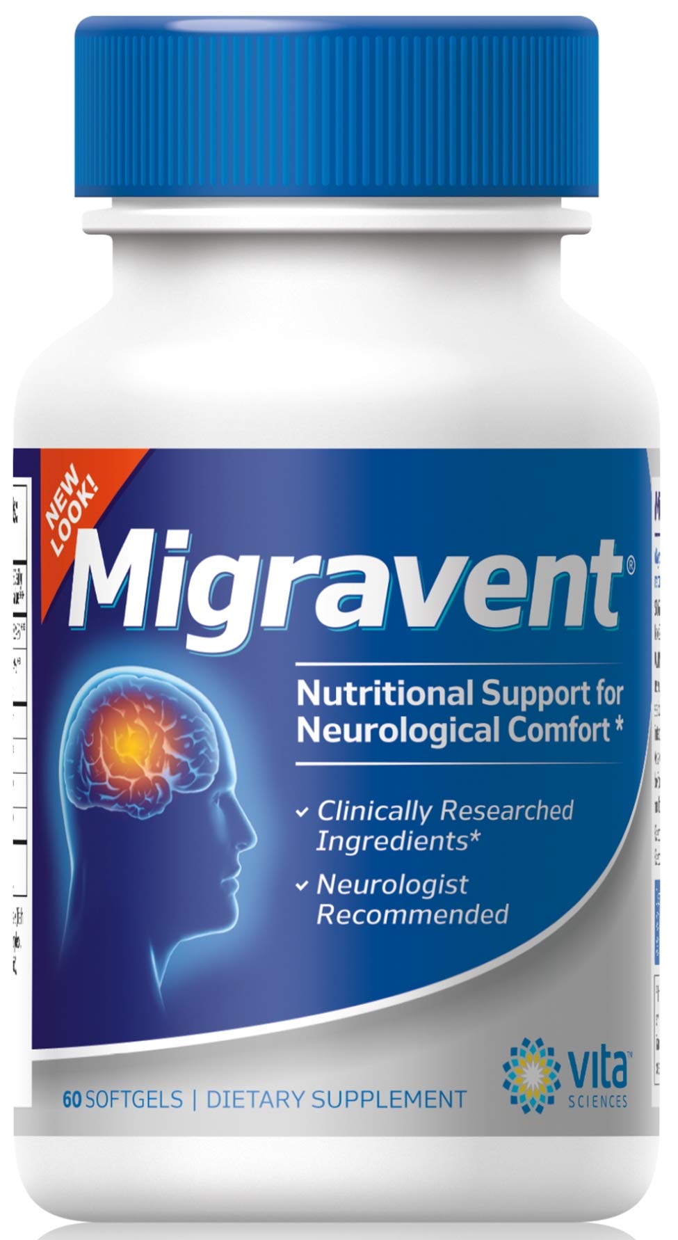 Vita Sciences Migravent Advanced Nutritional Formula with Magnesium, CoQ10, Vitamin B2, and Butterbur for Brain and Circulatory Wellness Softgels 60
