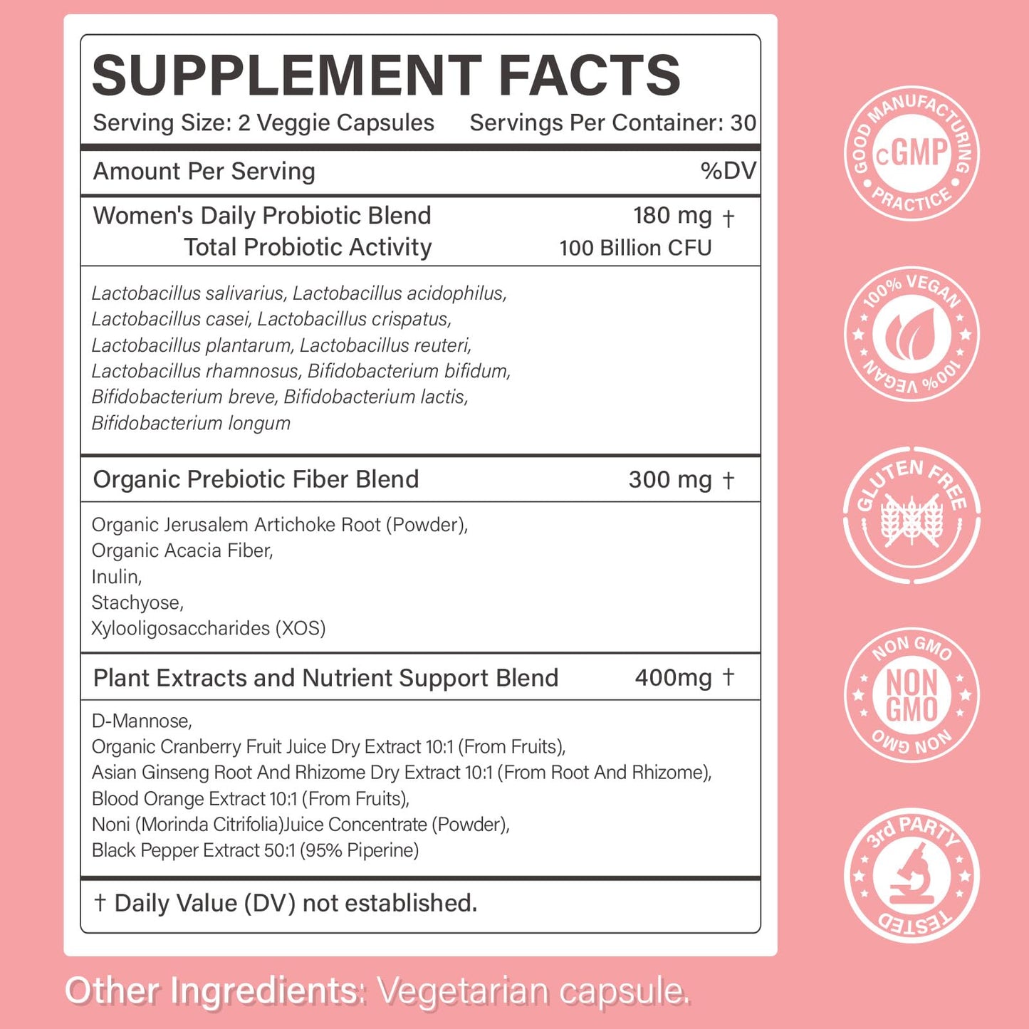 Proriginal Probiotics for Women - 100 Billion CFU, 11 Strains Capsules 180