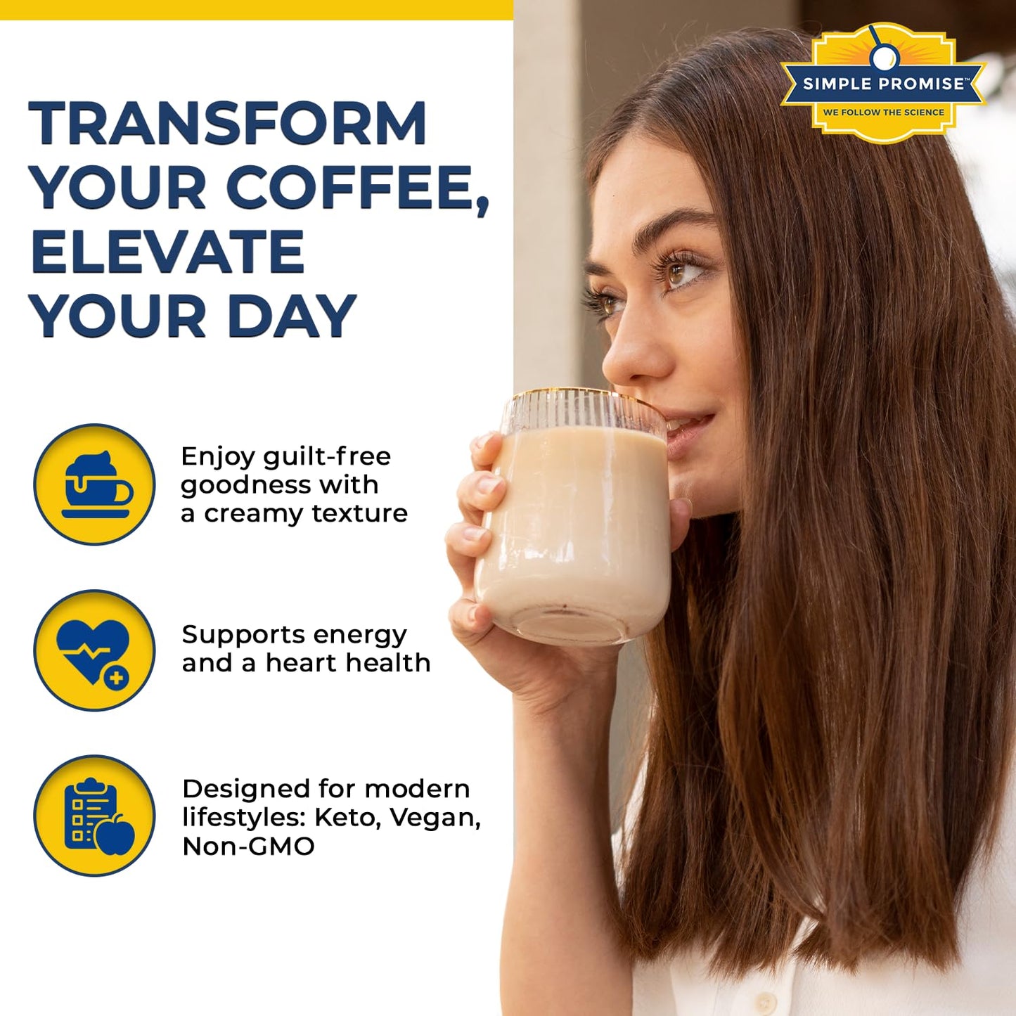 Simple Promise SlimBliss MCT Oil Powder Coffee Creamer, Sugar Free, Powder, 6.45 Ounce