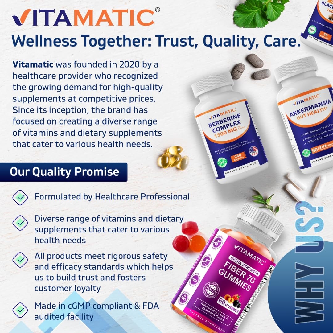 Vitamatic Berberine & Ceylon Cinnamon Plant-Based Botanical Extract 240 Capsules