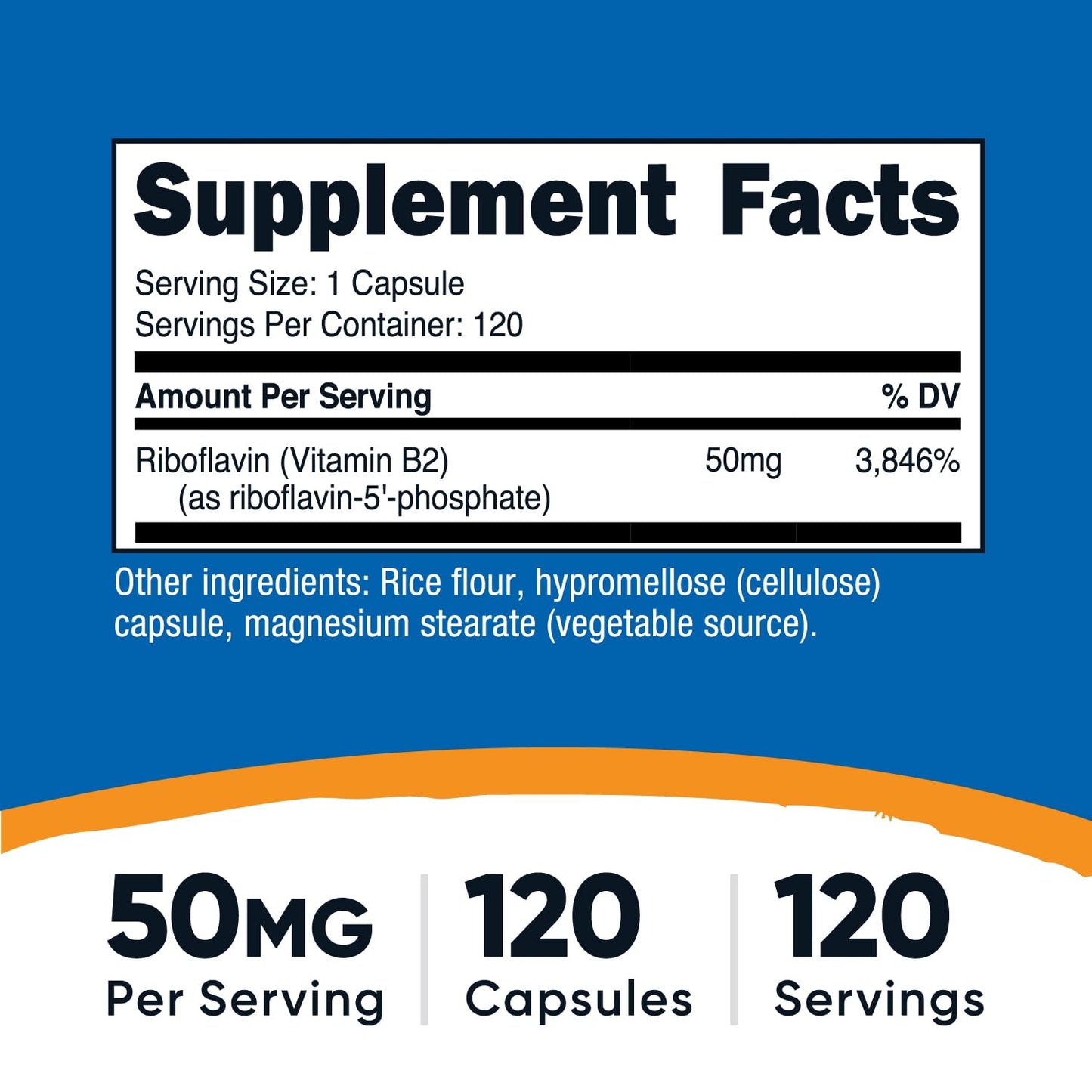 Nutricost R-5-P Riboflavin-5-Phosphate Vitamin B2 50 mg Capsules, 120 Count