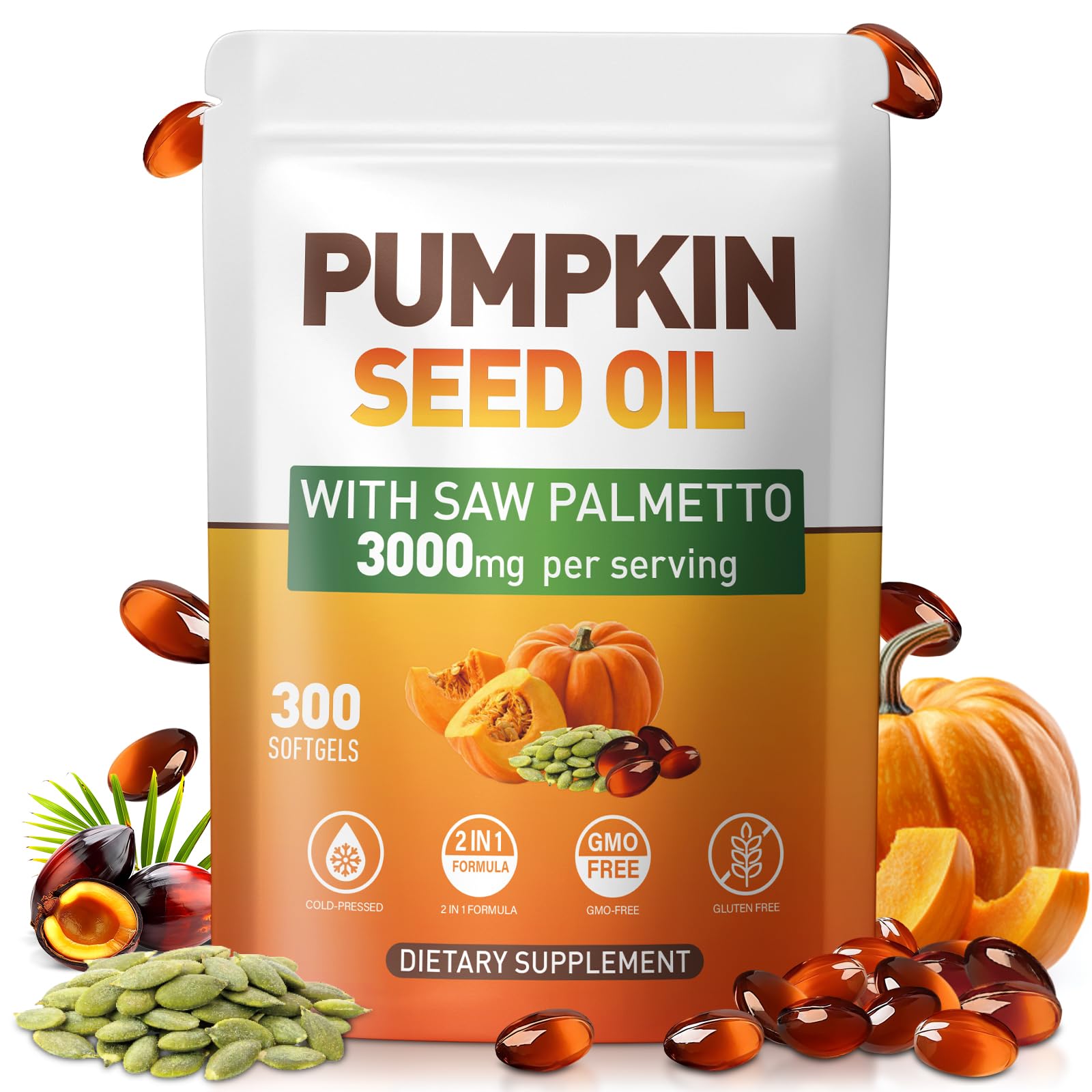 SUOOCH Pumpkin Seed Oil Capsules, 300 Count