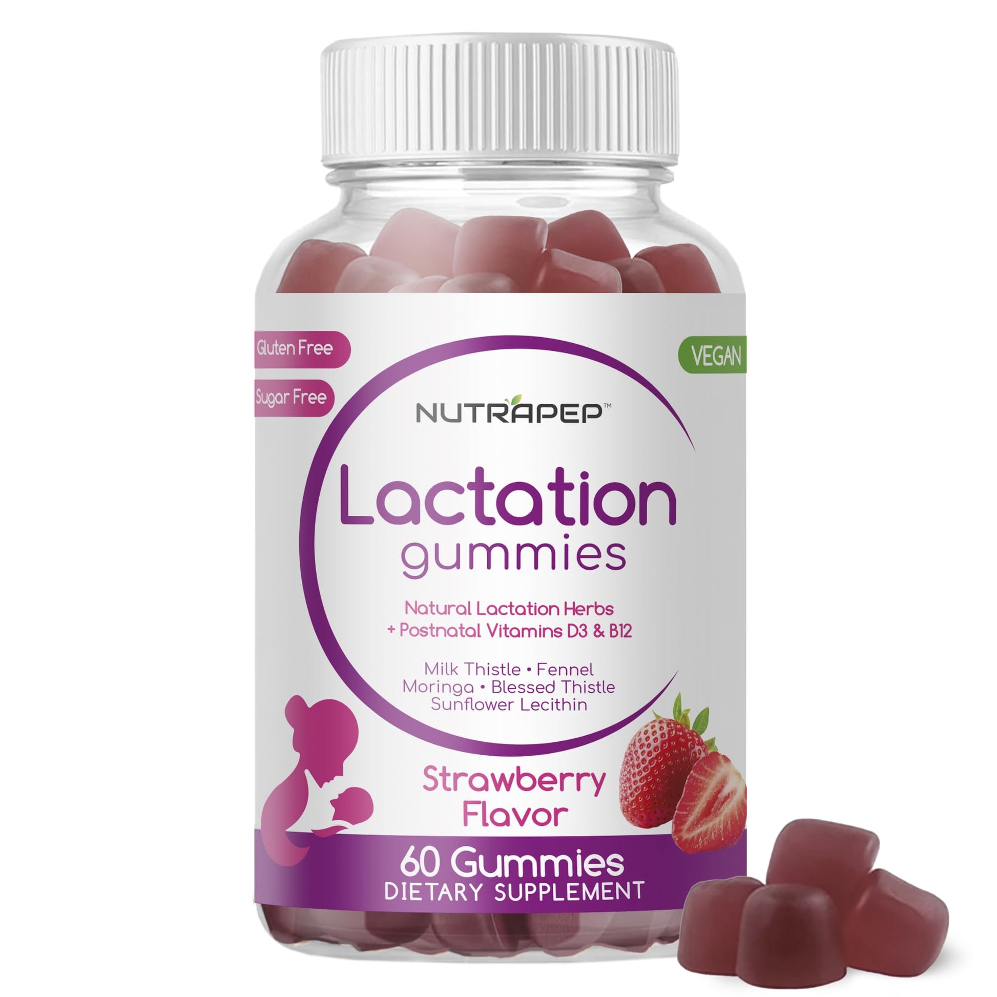 NutraPep Lactation and Postnatal Support Gummies, 60 Count