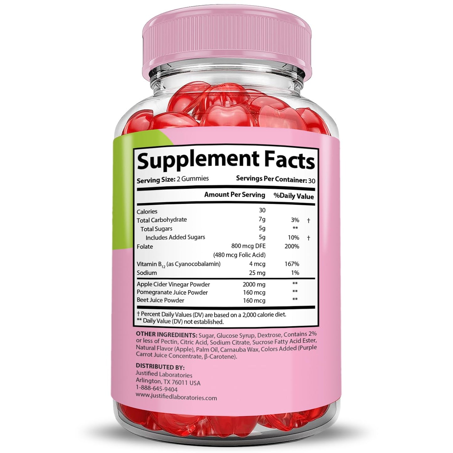 Justified Laboratories Fast Track Keto ACV Gummies Extreme 2000MG, 120 Gummies
