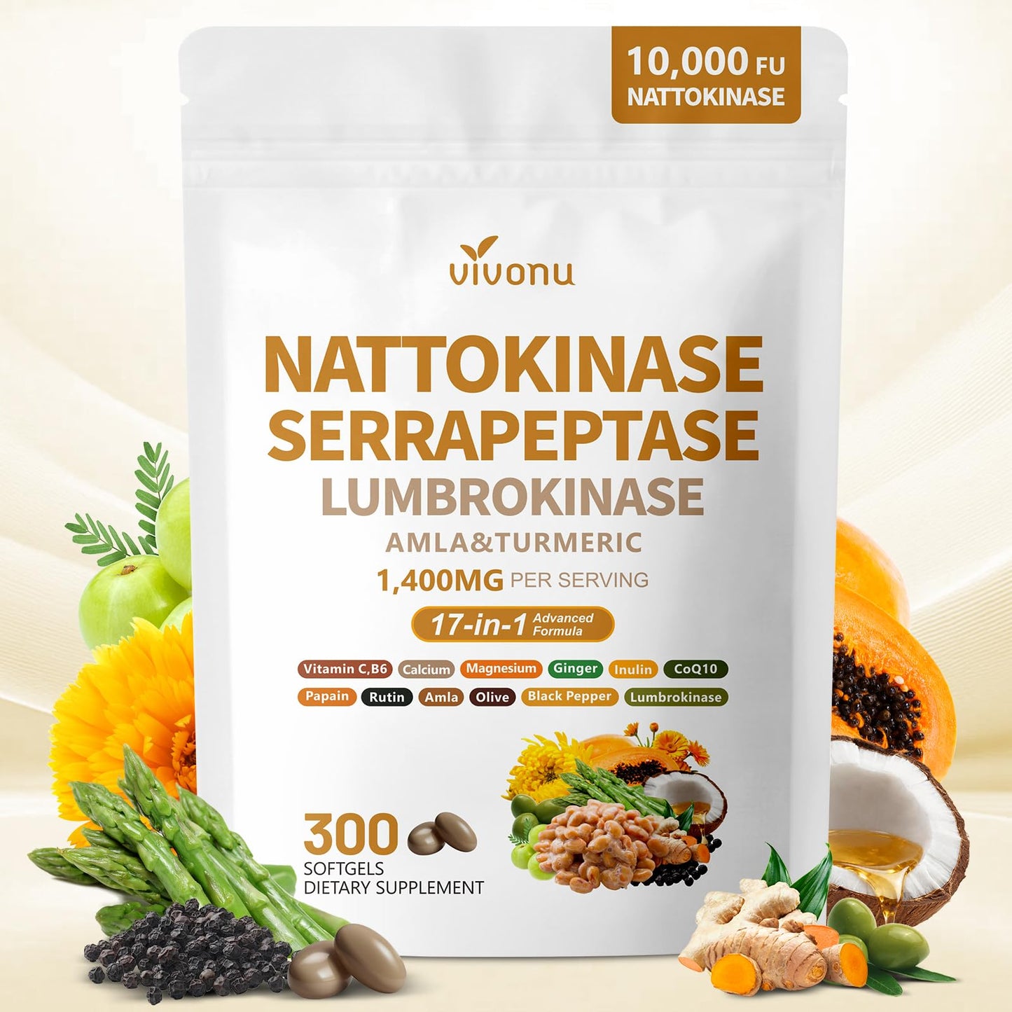 VivoNu Nattokinase Capsule 300 Count