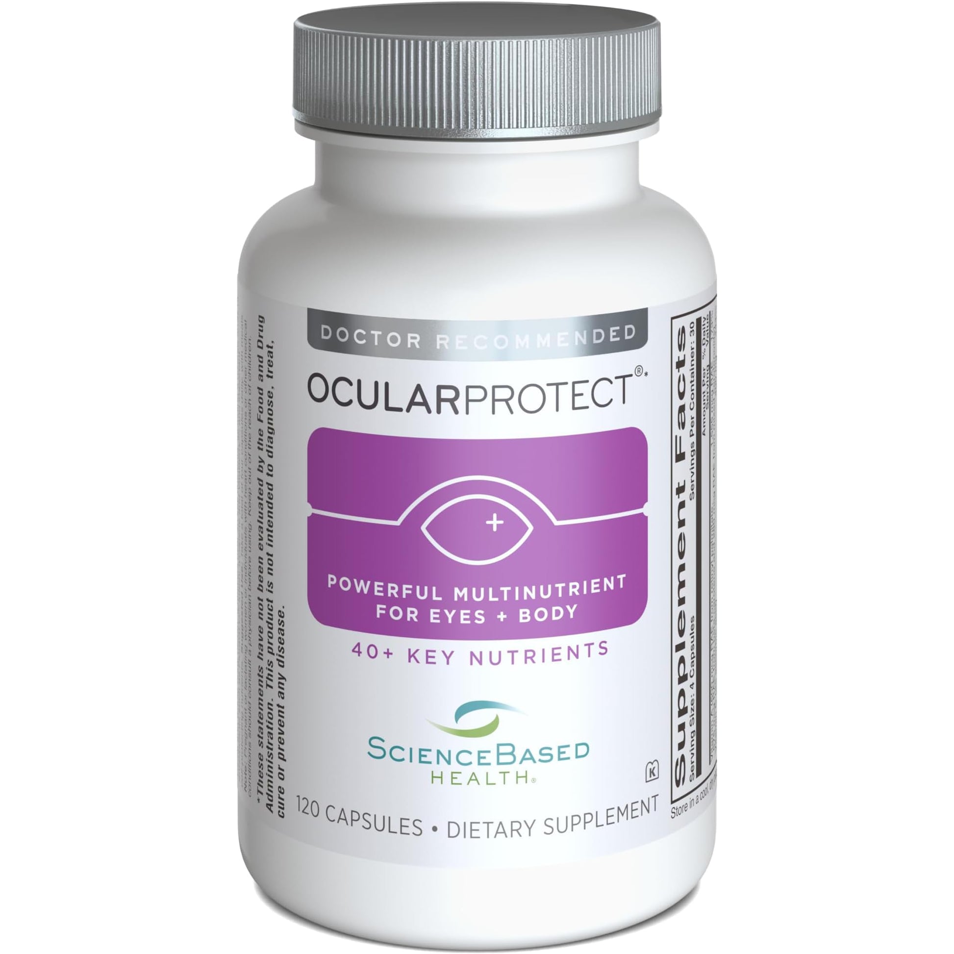 ScienceBased Health OcularProtect – Daily Multivitamin with Advanced Eye Health Support – 40+ Key Nutrients with Lutein, Zeaxanthin, Turmeric & Quercetin – Immune & Antioxidant Support, Capsules, 120