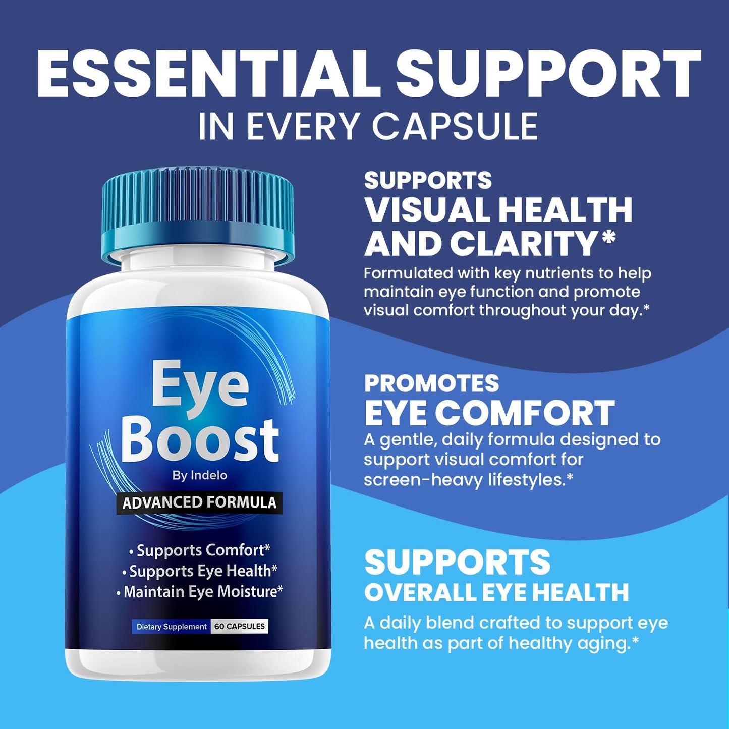 Indelo Eye Boost Advanced Eye Health Support Supplement Capsule, 300 Capsules