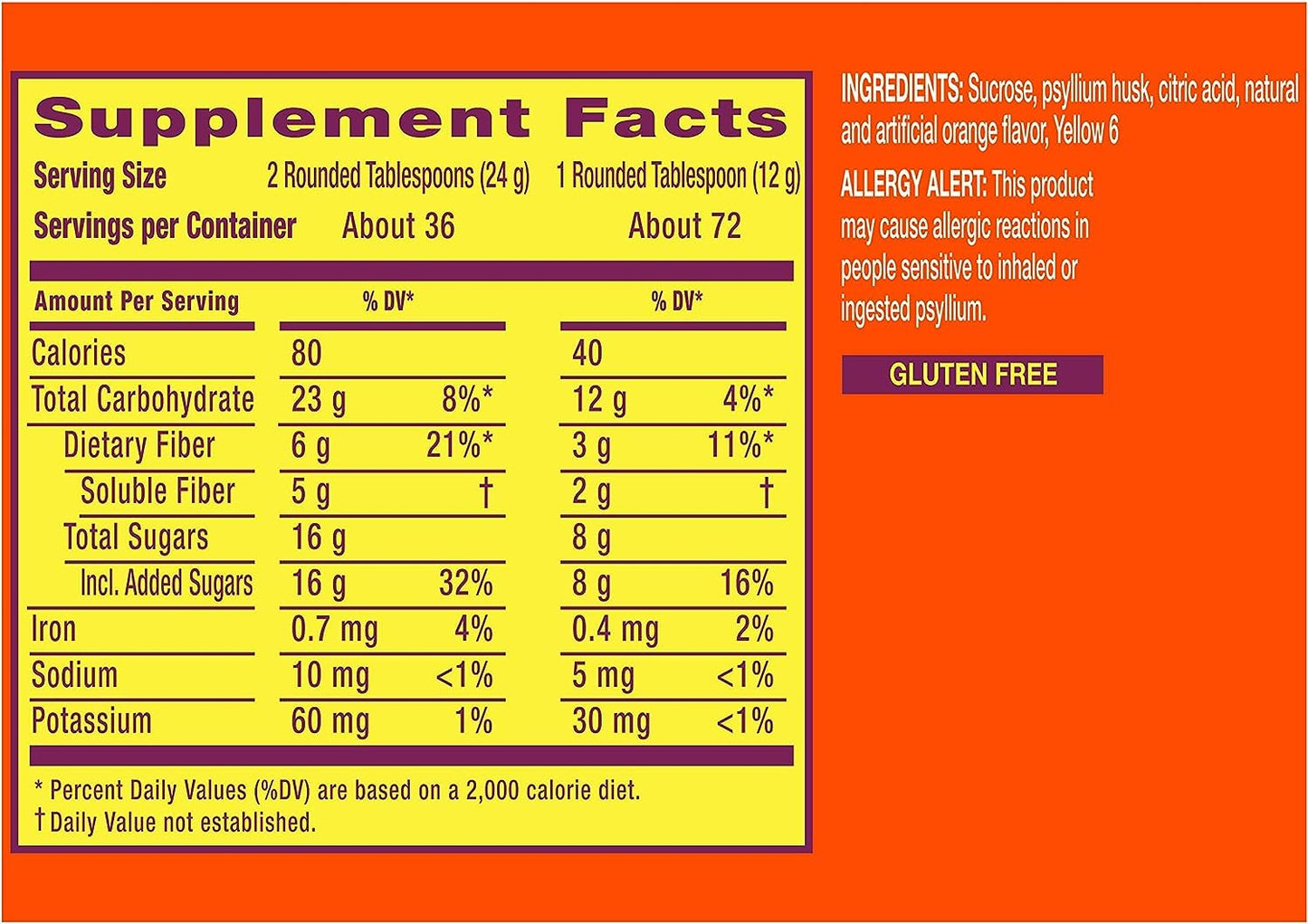 Metamucil Psyllium Fiber Powder, 60.8