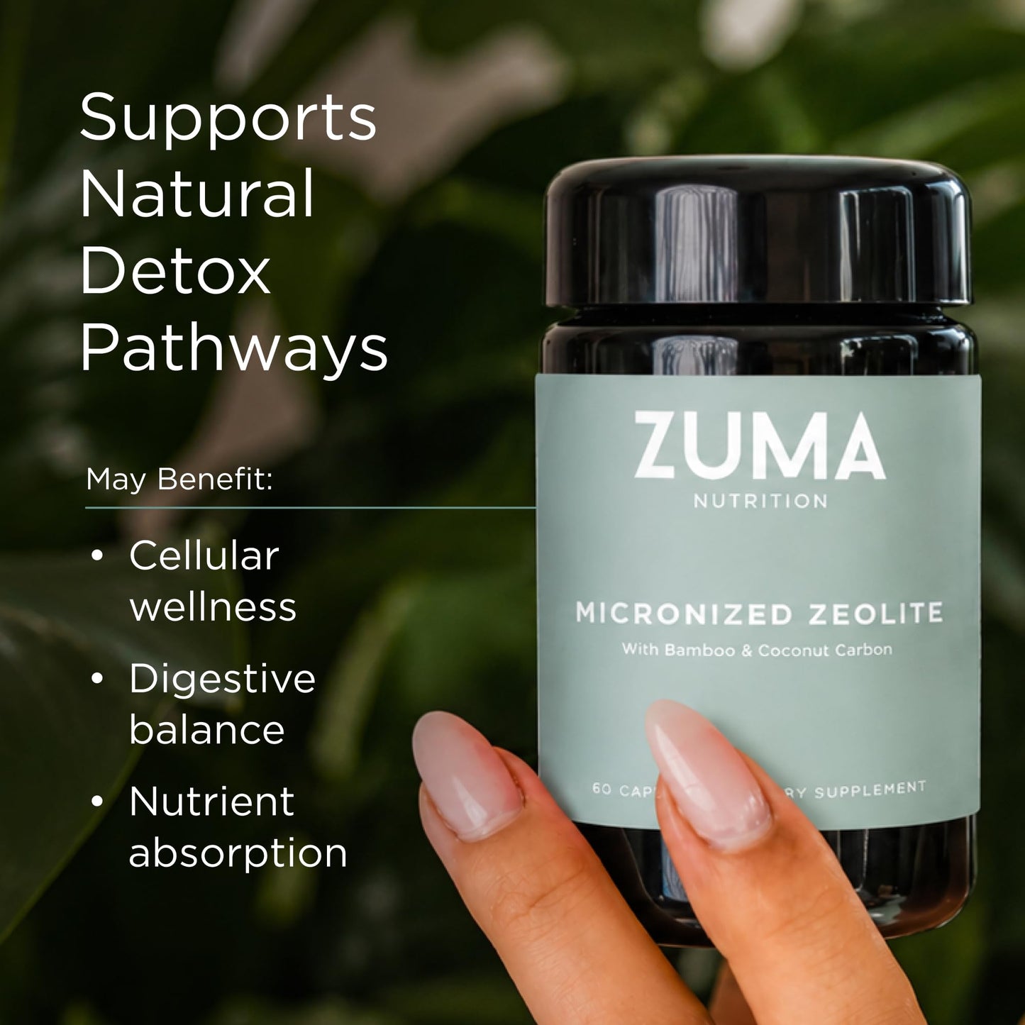 Zuma Nutrition Zeolite Micronized Capsules, Vegan Formula with Volcanic and Ocean Minerals for Gut Health Support, 60 Capsules