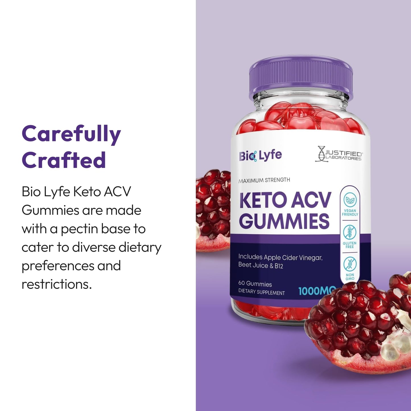 Justified Laboratories Bio Lyfe Keto ACV Gummies 120 Count