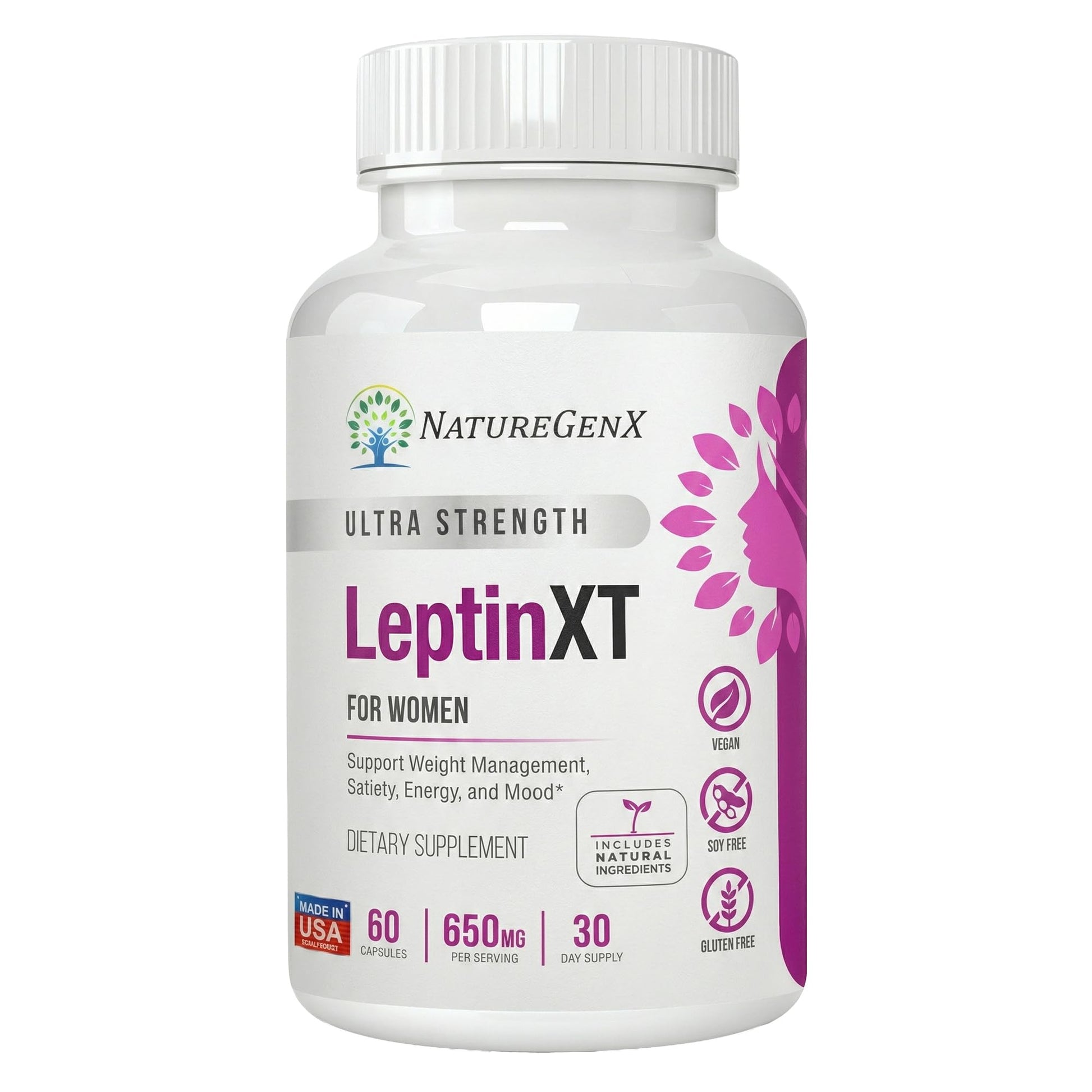 NatureGenX LeptinXT for Women – Weight Management with Green Coffee Bean, Garcinia & Green Tea Extract Capsules, 60 Count