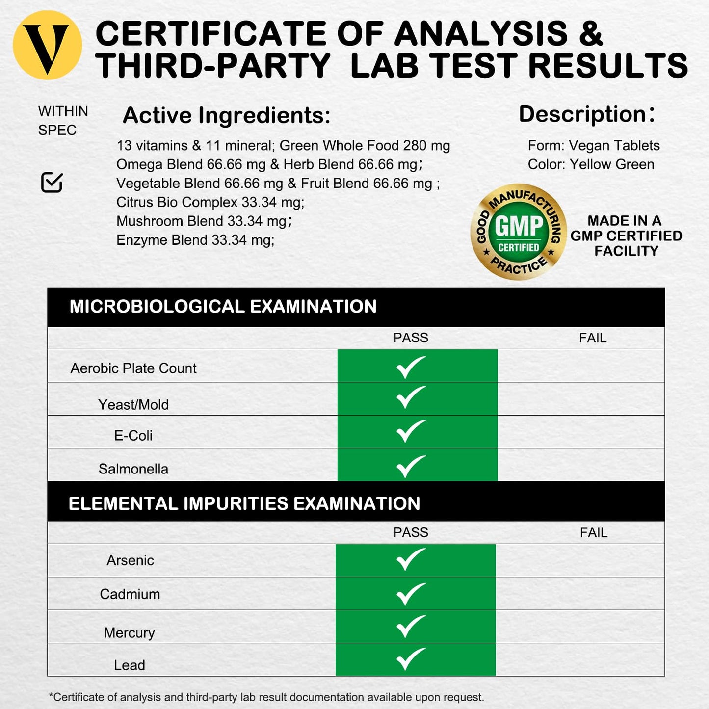 VEGEPOWER Vegan Whole Food Multivitamins with Iron, 90 Tablets