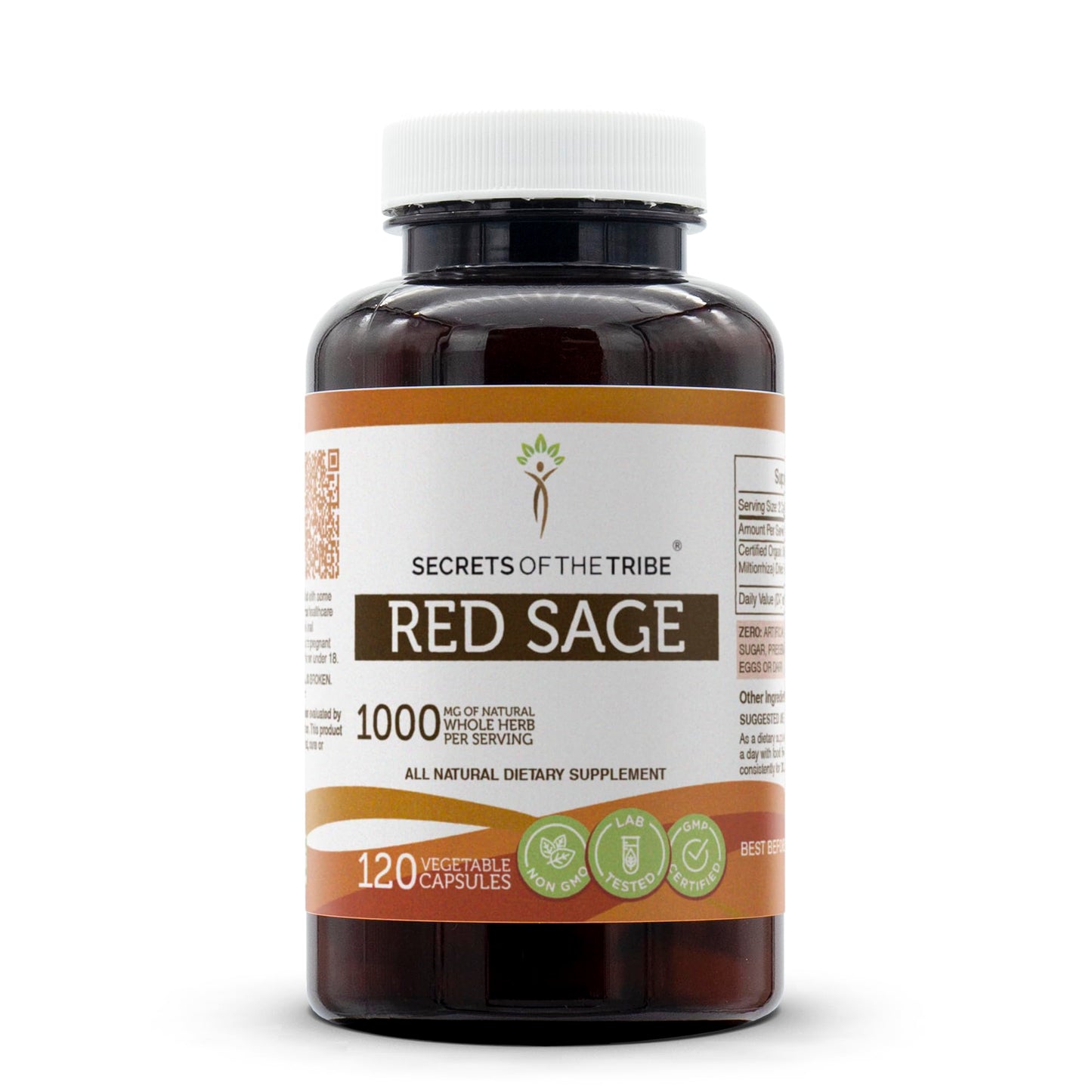 Secrets of the Tribe Red Sage 1000 mg Capsules, 120 Count