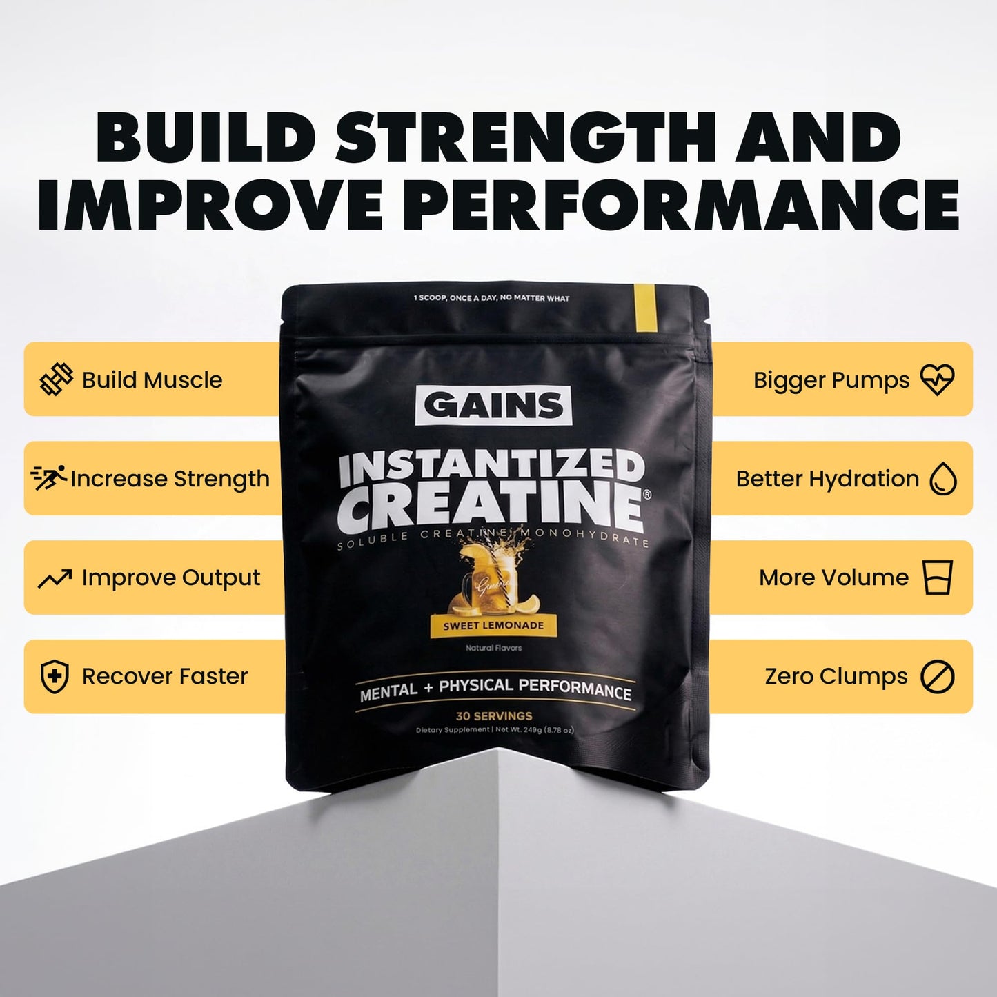 Gains in Bulk Instantized Creatine Monohydrate Powder, 30 Servings