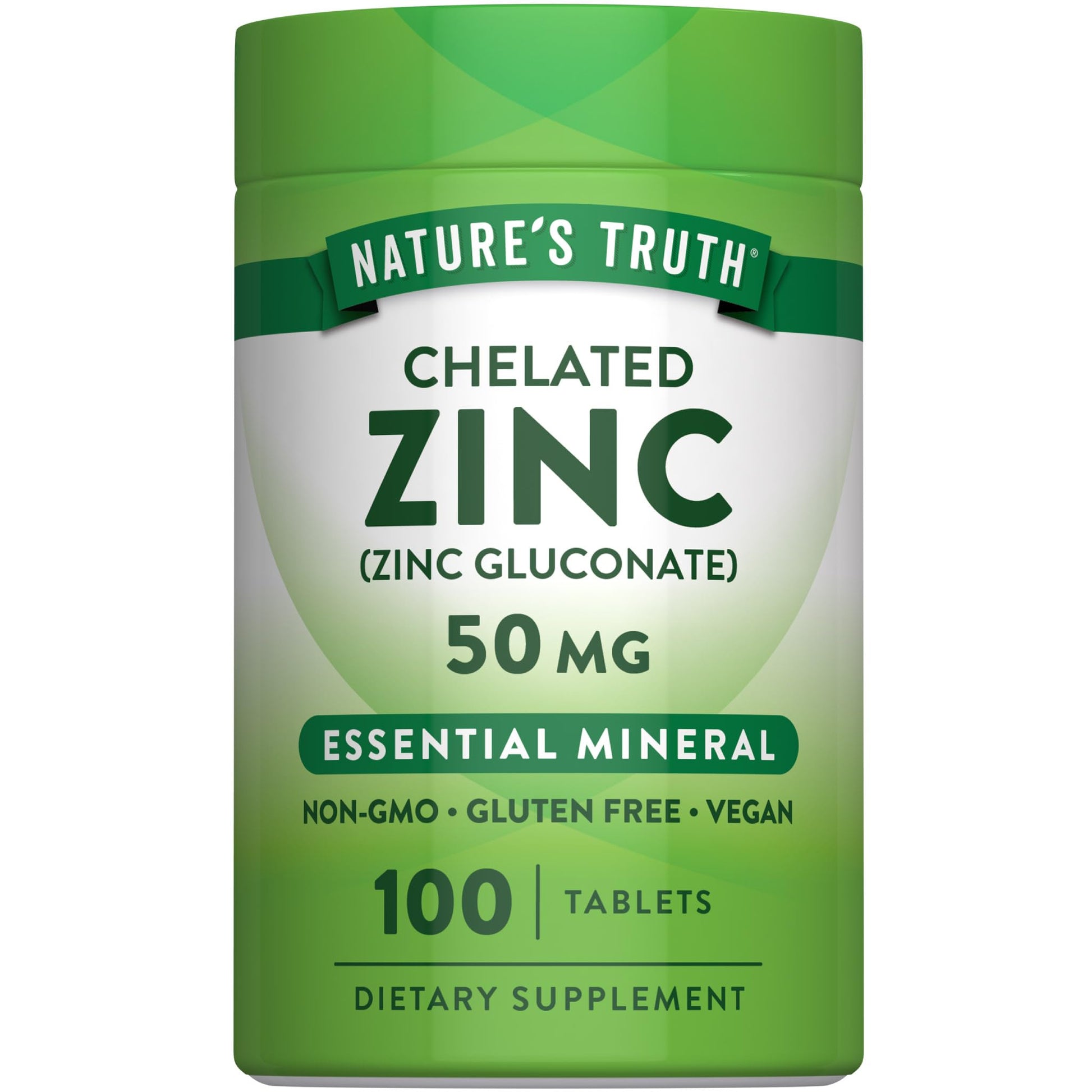 Nature's Truth Chelated Zinc 50 mg Tablet 100 Tablets