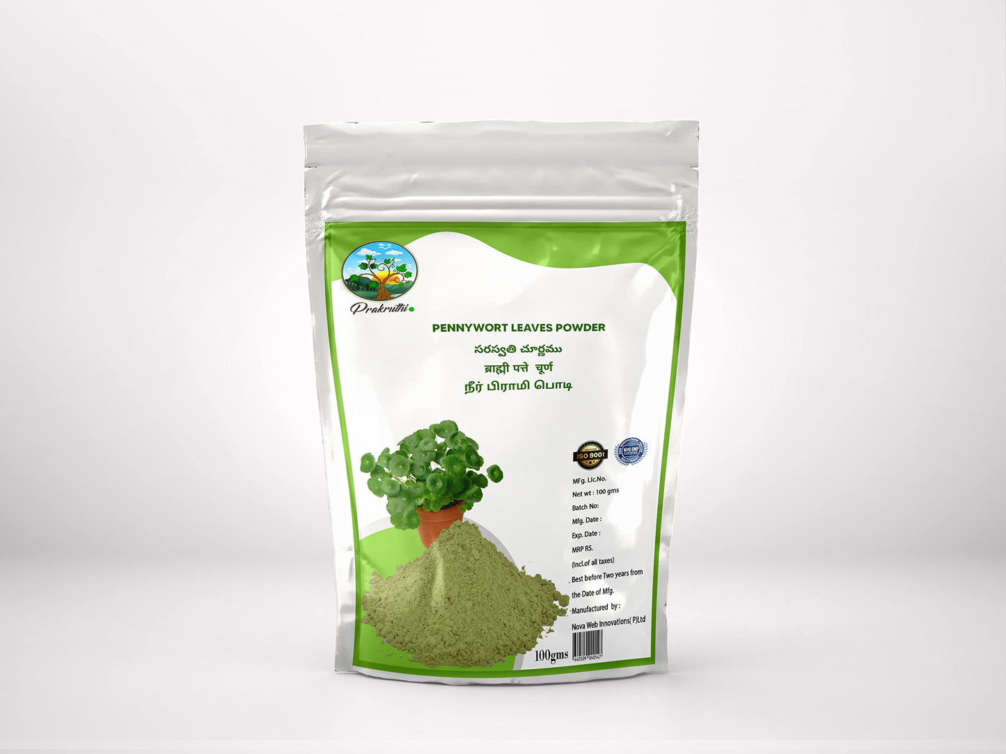 Prakruthi Pennywort Leaves Powder 3.53 oz