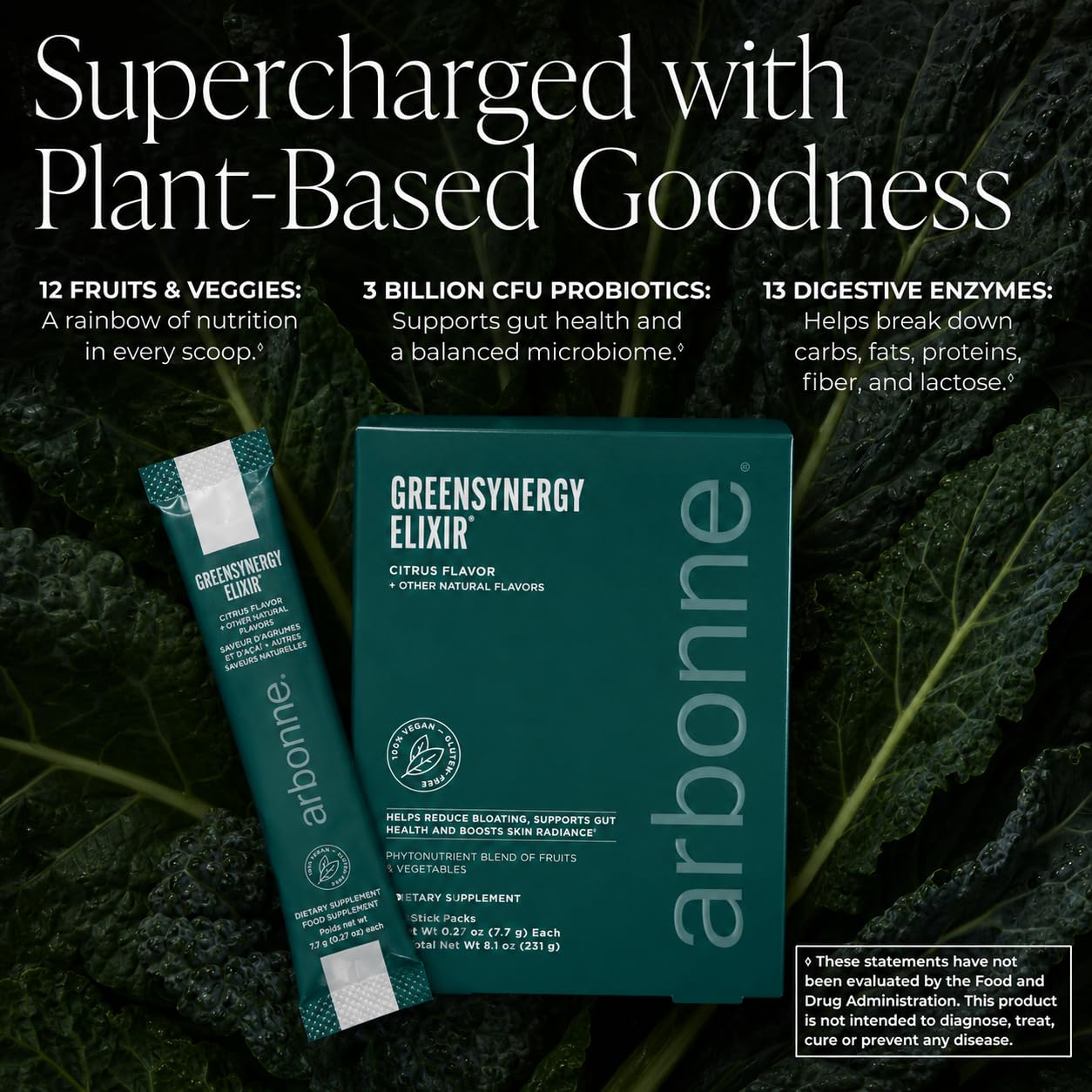 Arbonne GreenSynergy Elixir 3-in-1 Greens Powder 8.15 oz