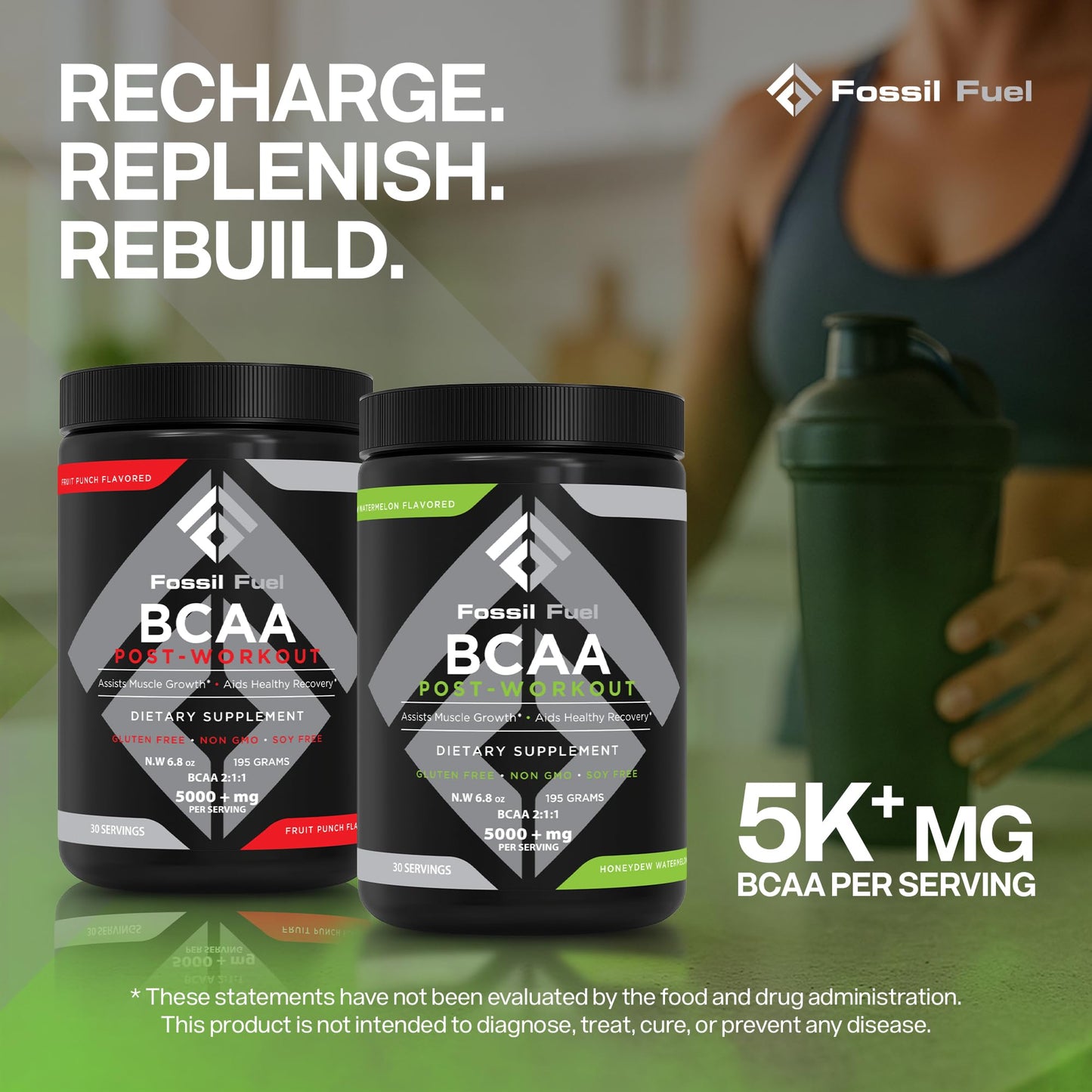 Fossil Fuel Sugar-Free BCAA Powder 6.8