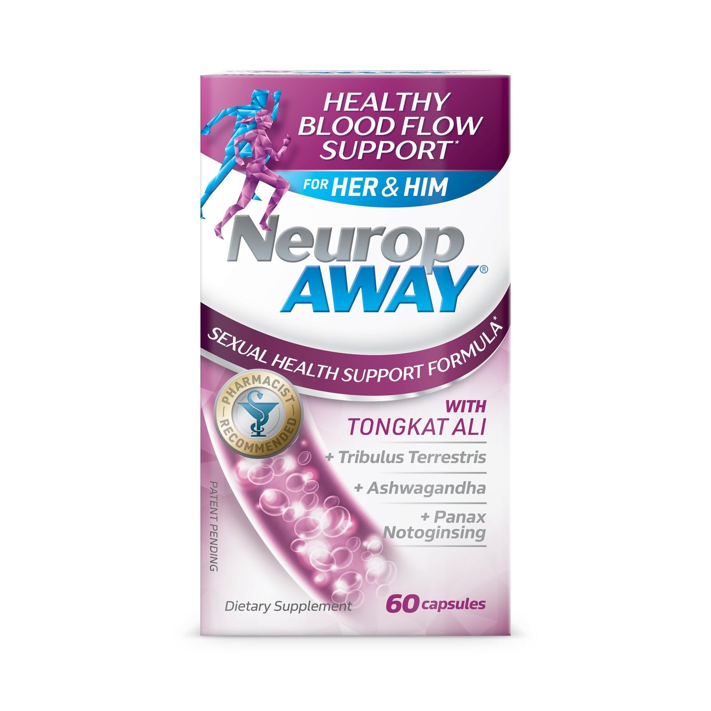 NeuropAWAY Blood Flow Support Formula for Men & Women Capsule, 60 Count